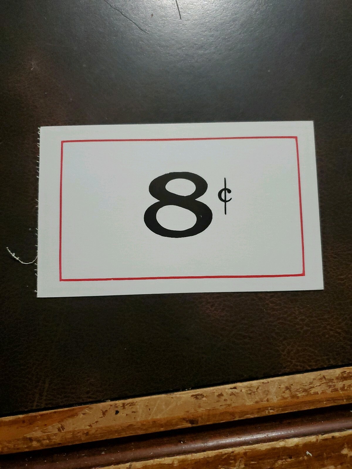 Vintage 8c Double Sided 1940s unmarked WOOLWORTH’S Store Sign 3.5 x 5.5