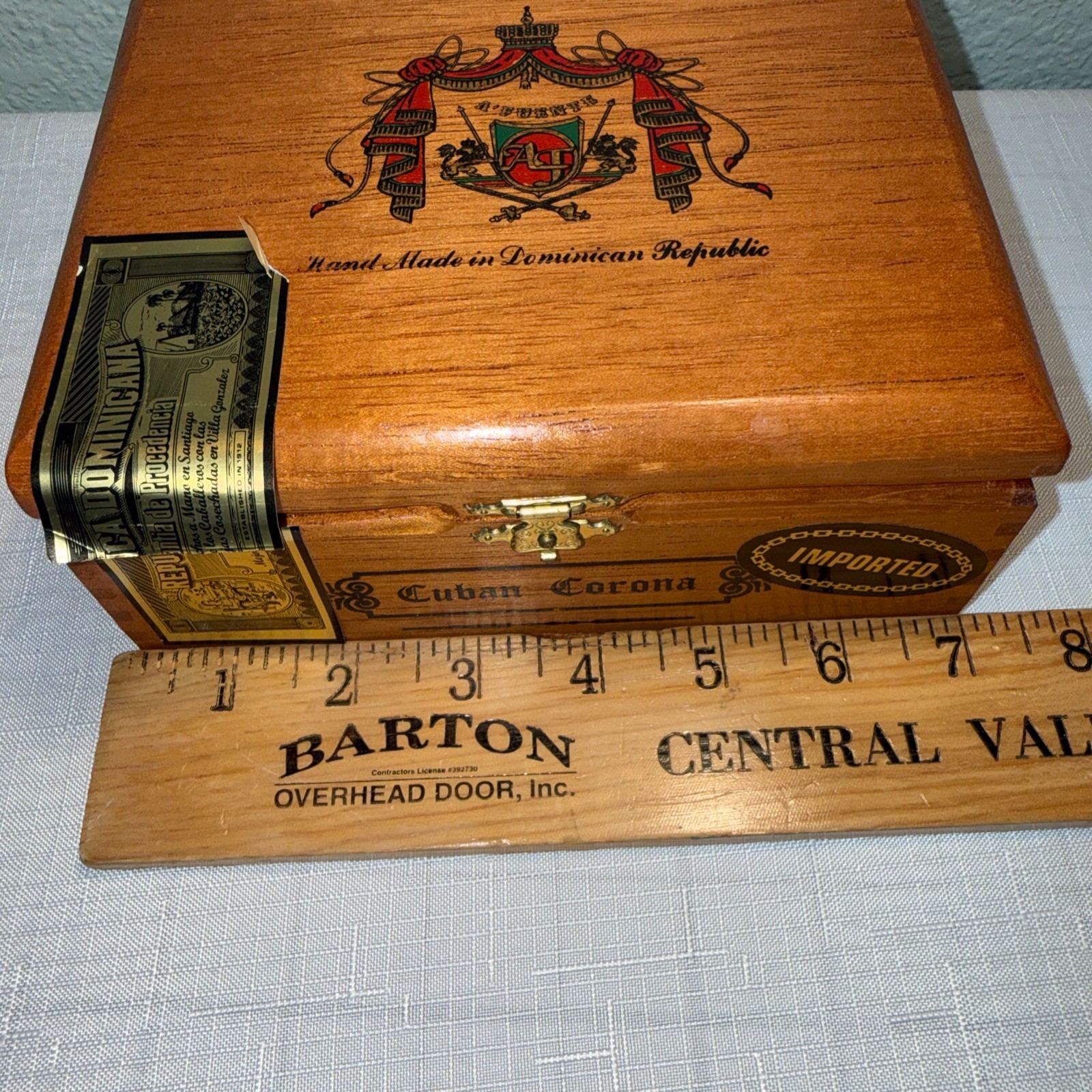VTG Cigar Box Arturo Fuente Wooden Empty Cigar Box Cuban Corona
