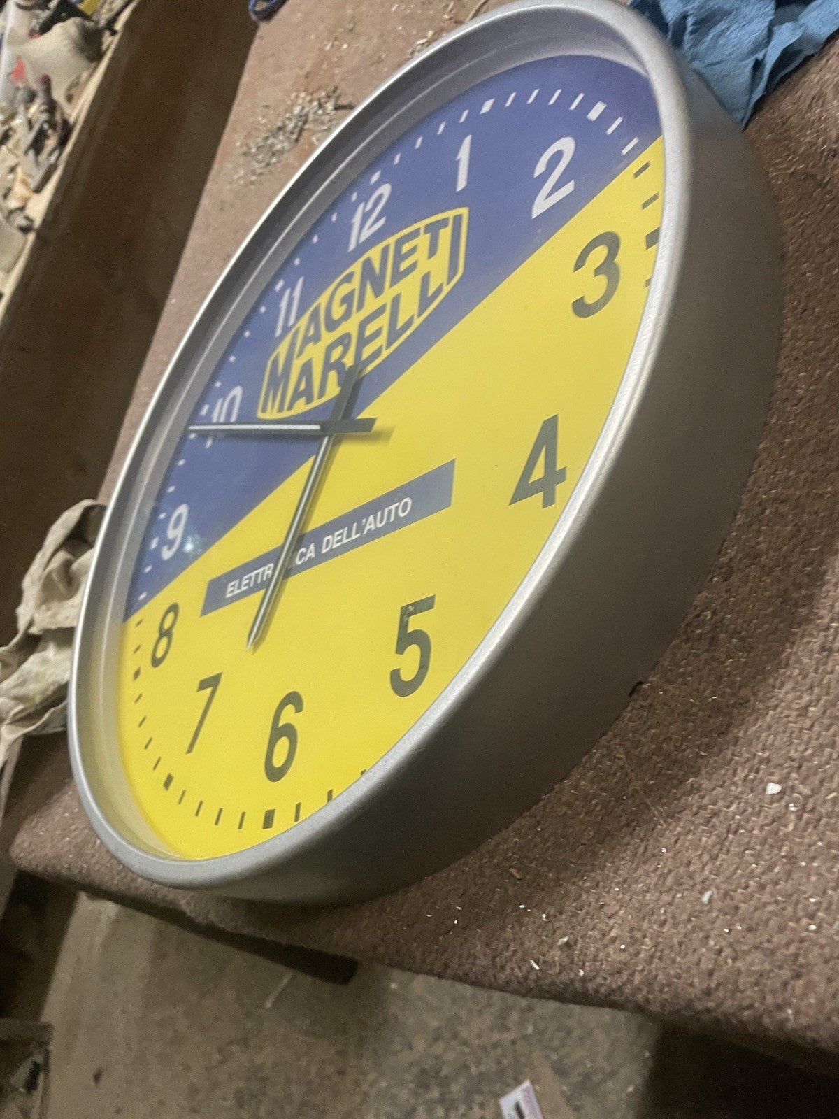 MAGNETI MARELLI LARGE WALL CLOCK ADVERTISING VINTAGE ADVERTISING PROMO