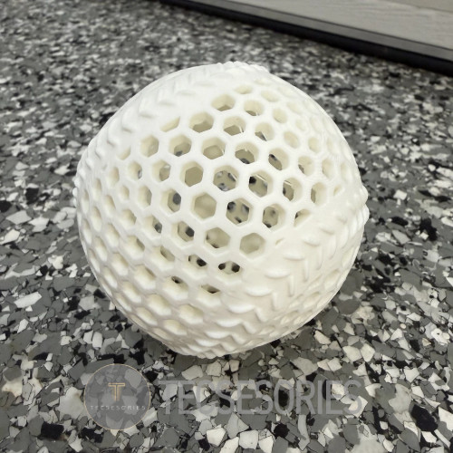 Full-Size Airless Baseball 3D Printed White Durable Display Replica