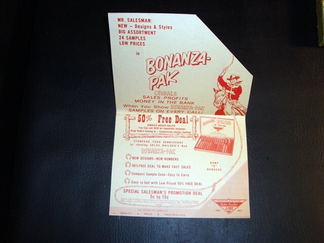 Bonanza Pak Sales Builder Line Salesman Sample Kit w/Pens,Key Chains,Advertising