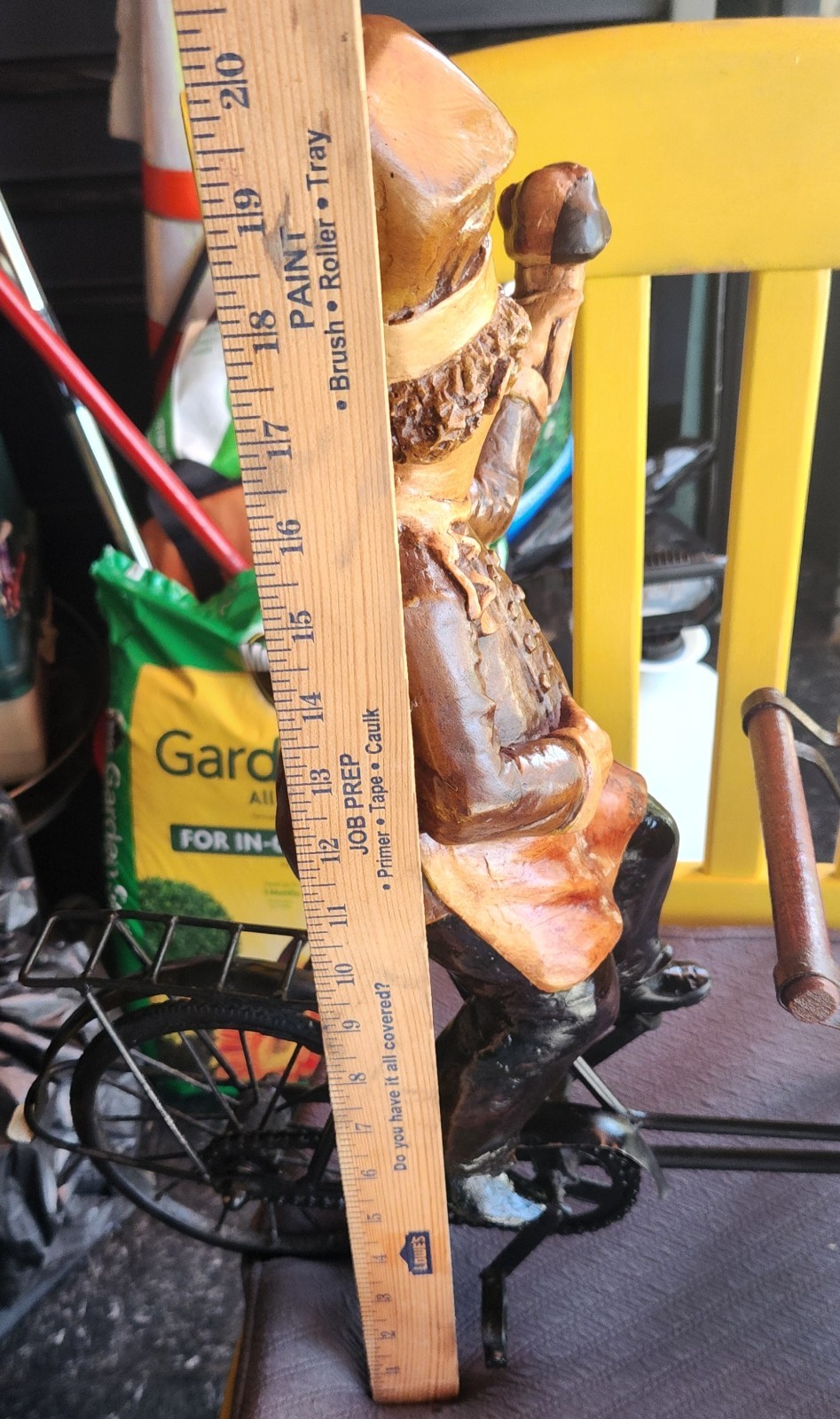 Rare HTF Metal & Wood Decorative Vintage Ice Cream 3 Wheel Bicycle n Cart+ Man