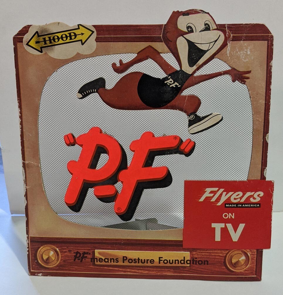 Vintage PF Flyers Hood Shoe Advertising Stand Up Display Sign TV Screen
