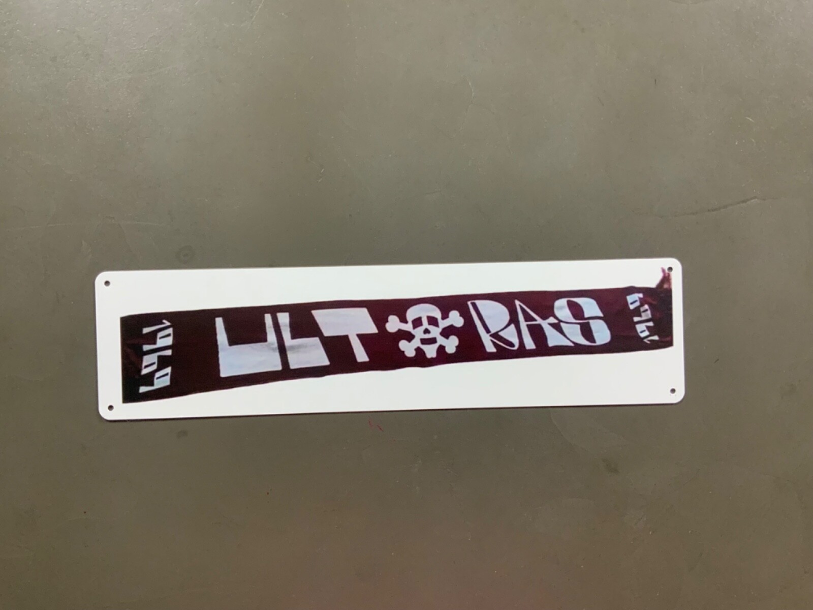 Metal plaque “Ultras 1969” Turin; 40×10 cm