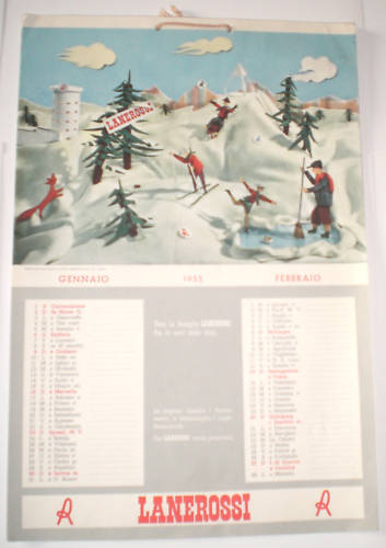 LANEROSSI VICENZA ADVERTISING CALENDAR 1955 RARE