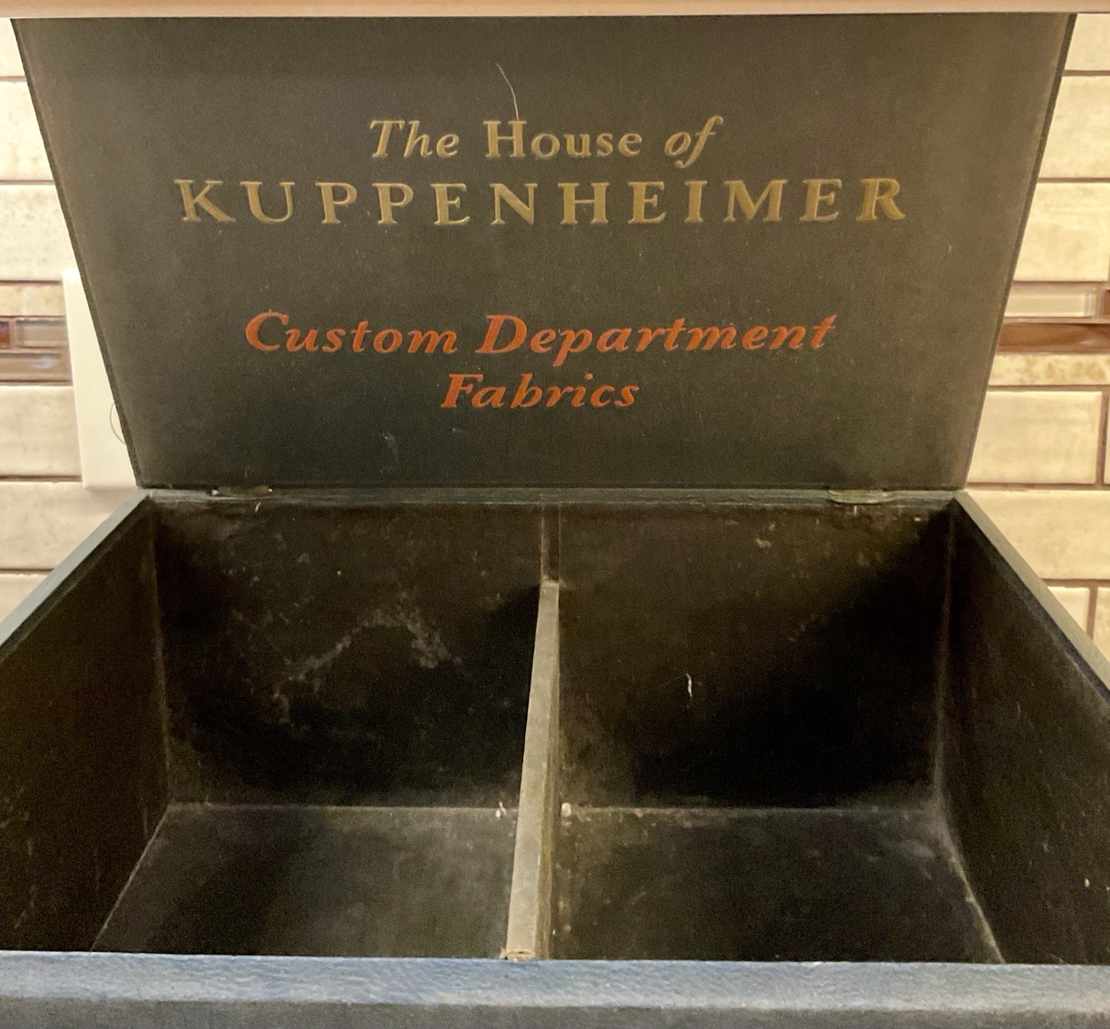 Antique Vintage House of Kuppenheimer Clothing Display Box Custom Dept Fabrics