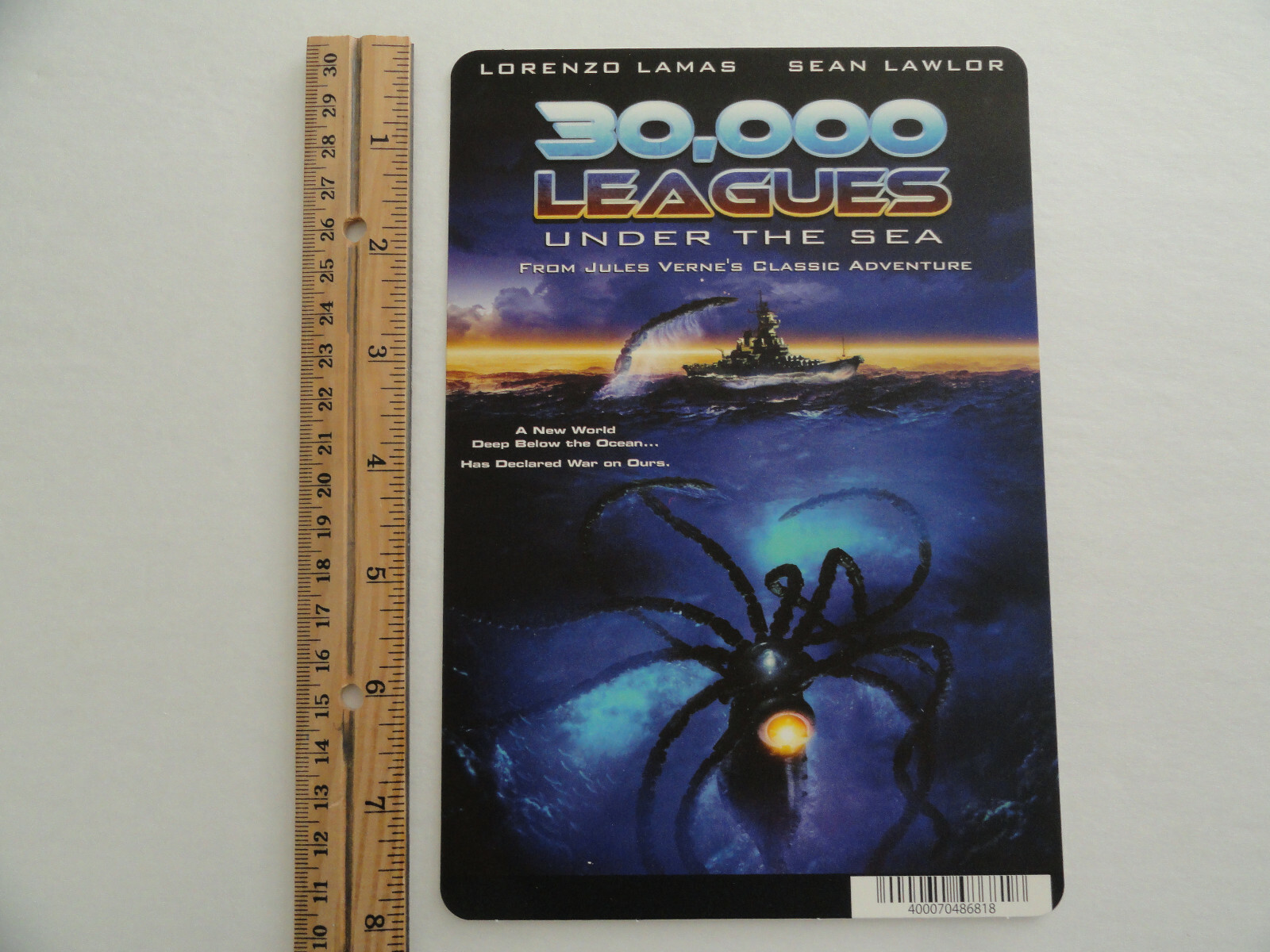 30,000 LEAGUES UNDER THE SEA – BLOCKBUSTER VIDEO BACKER CARD 5.5″X8″ – NO MOVIE