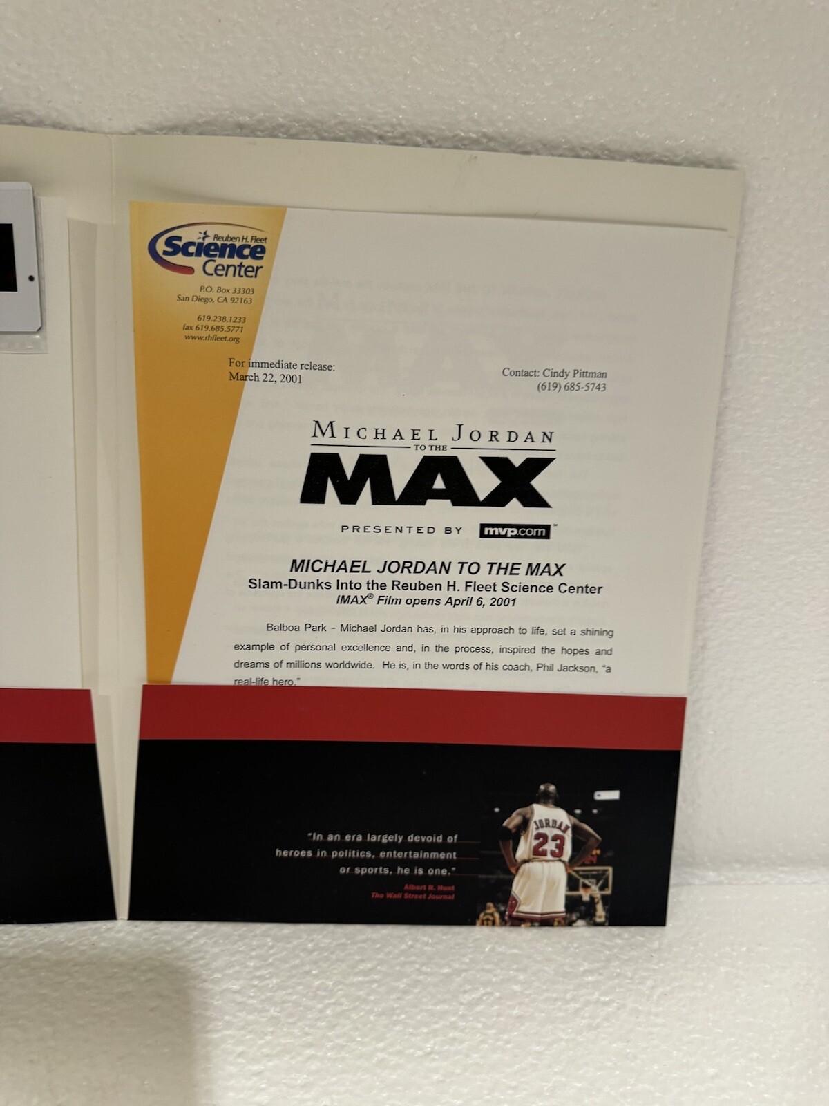 MICHAEL JORDAN to theMAX Media Press Brochure Rare