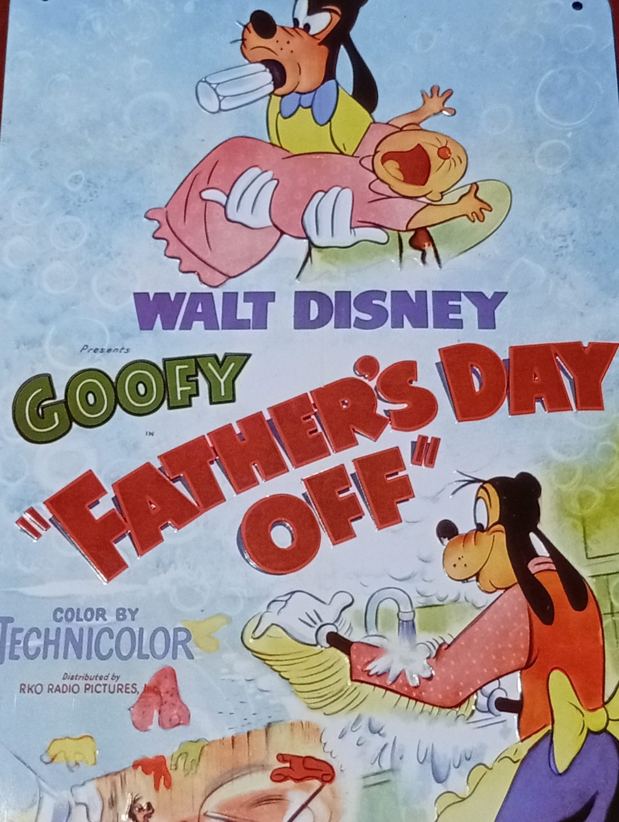 Tin Plaque – Walt Disney – “Goofy – Father’s Day Off”