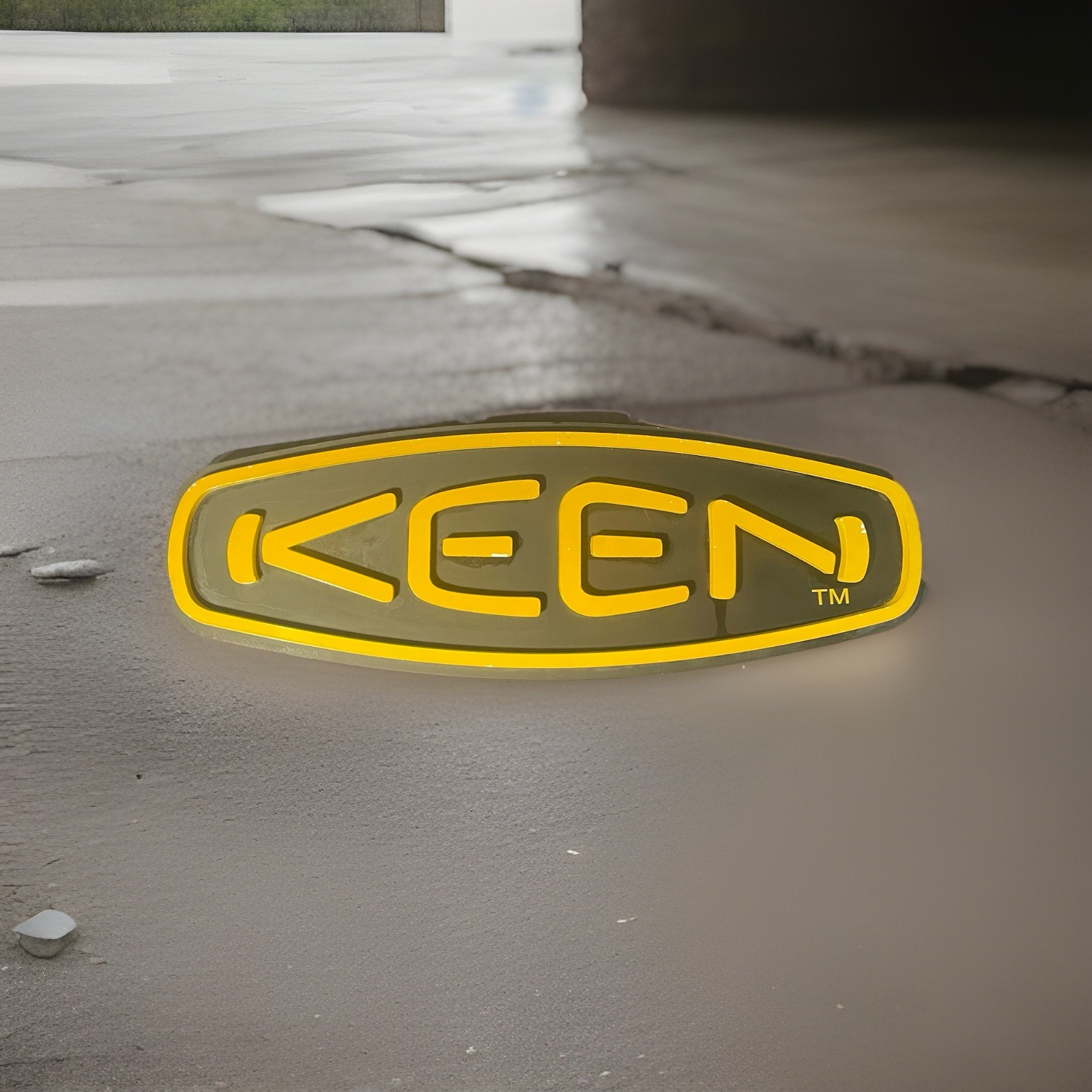 KEEN Shoes Store Display Sign Yellow Black, Outdoor Hiking Retail Wall Decor