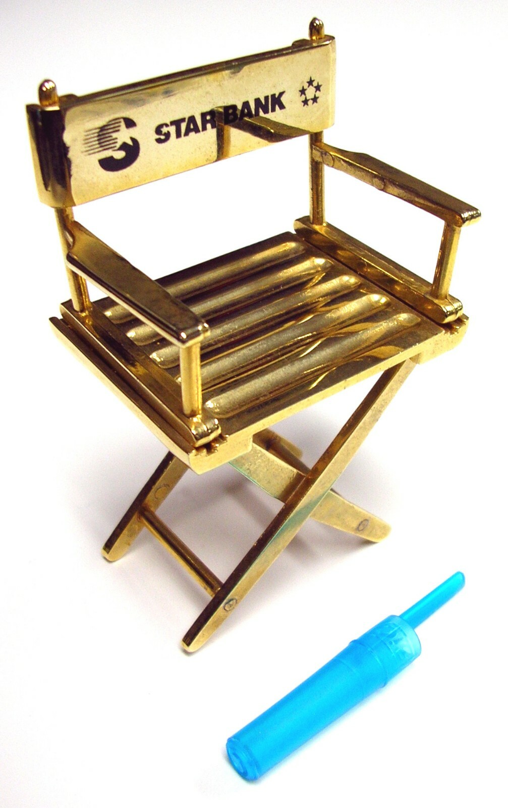 RARE – STAR BANK GILDED DIRECTORS CHAIR WITH MAGNET FOR PAPER CLIPS TABLE DECOR