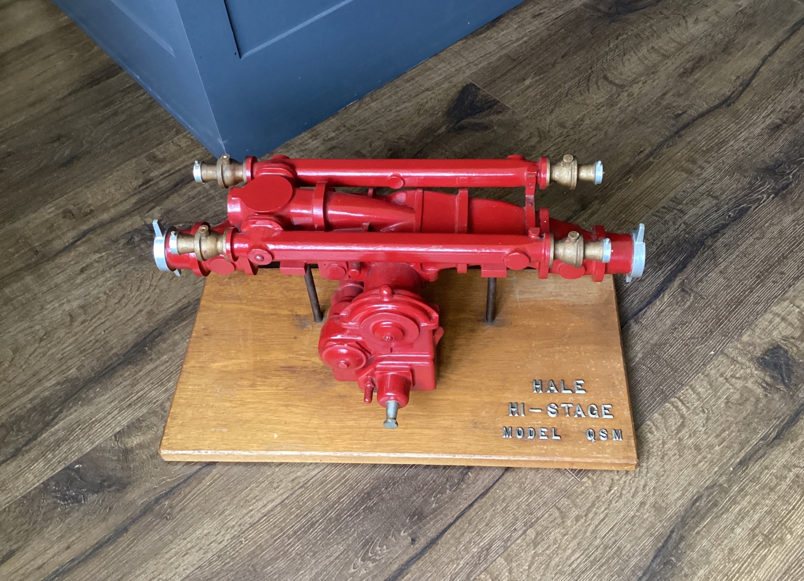 Vintage Salesman Sample HALE QSM Wooden Fire Pump Firefighting Display Model