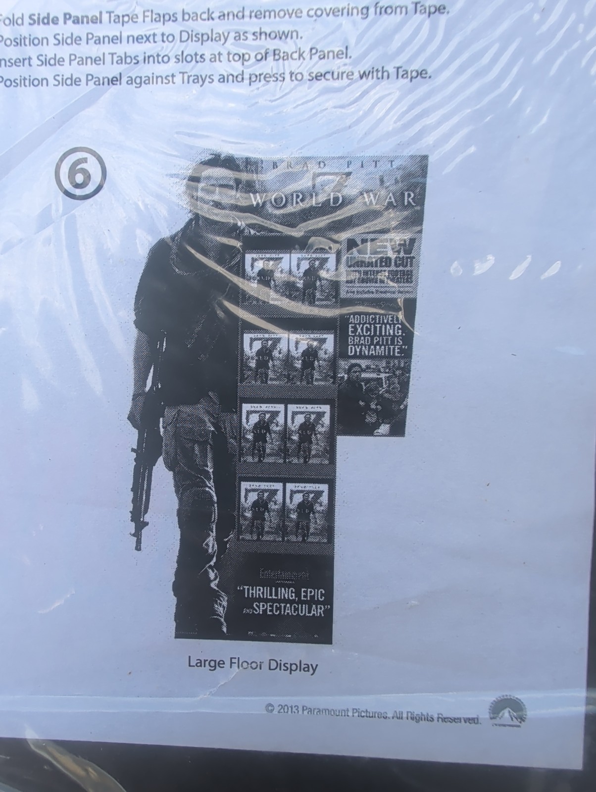 World War Z Unopened Large Floor Display Stand