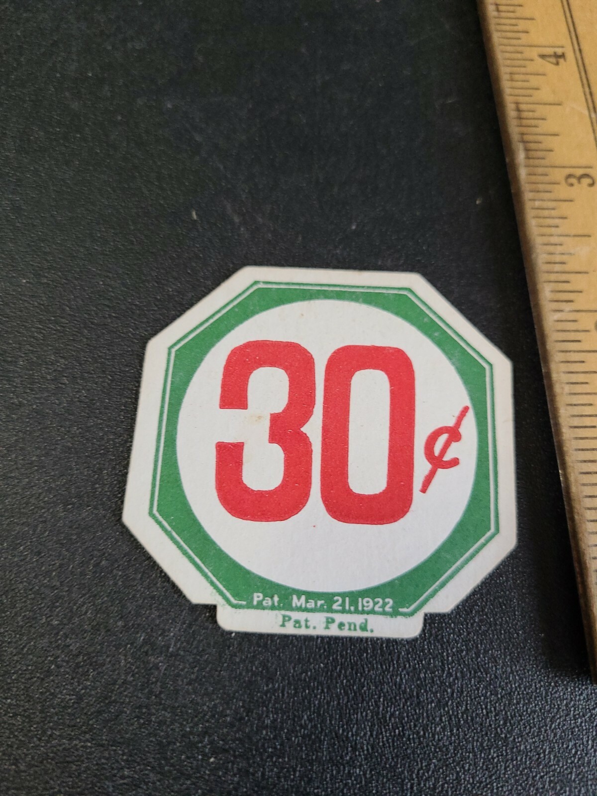 Vintage 1922 Country Store Shelf Price Tag 2×2 30c