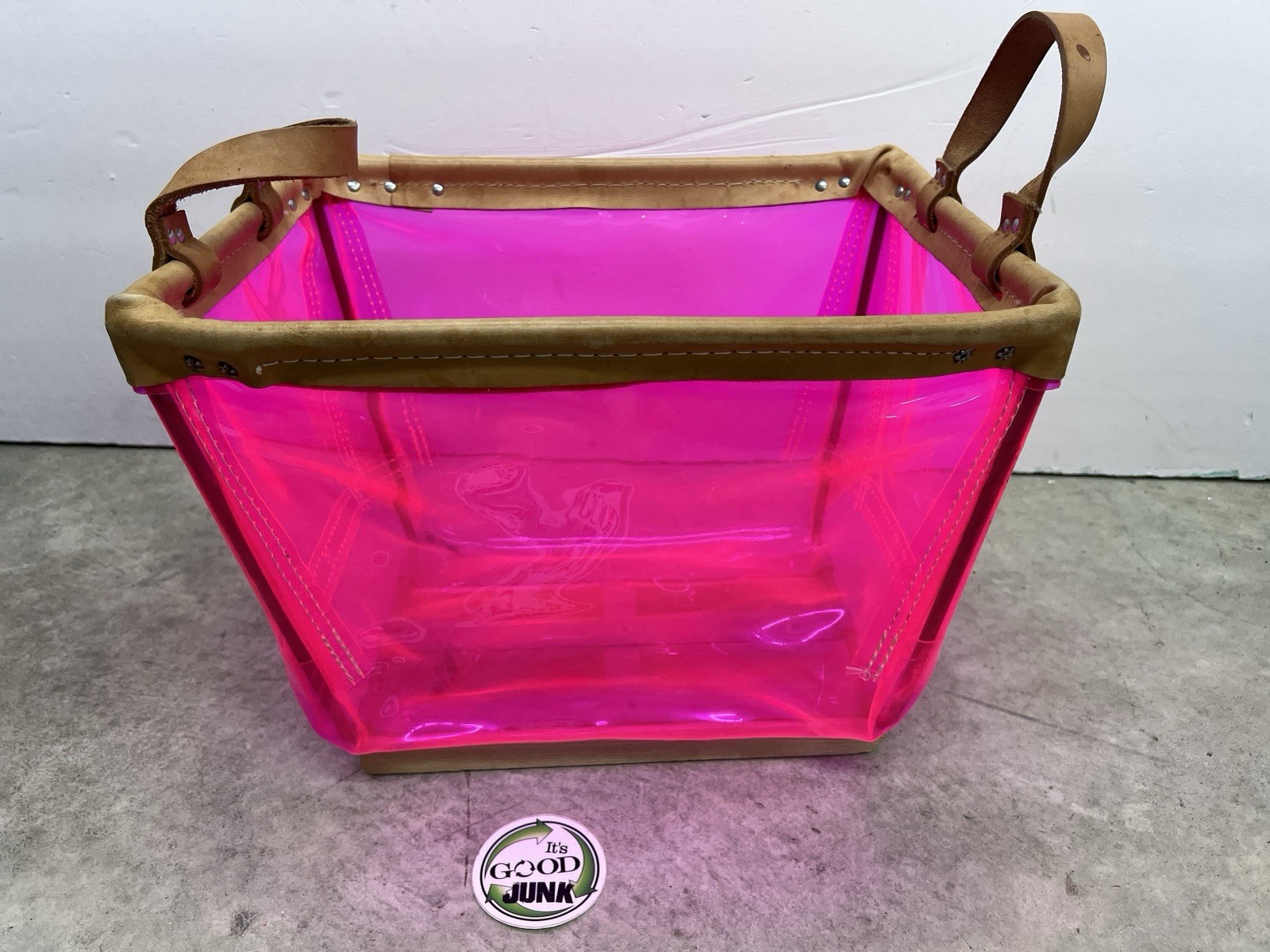 Victoria’s Secret VS Barbie Pink Store Display Storage Bin Basket Leather Handle