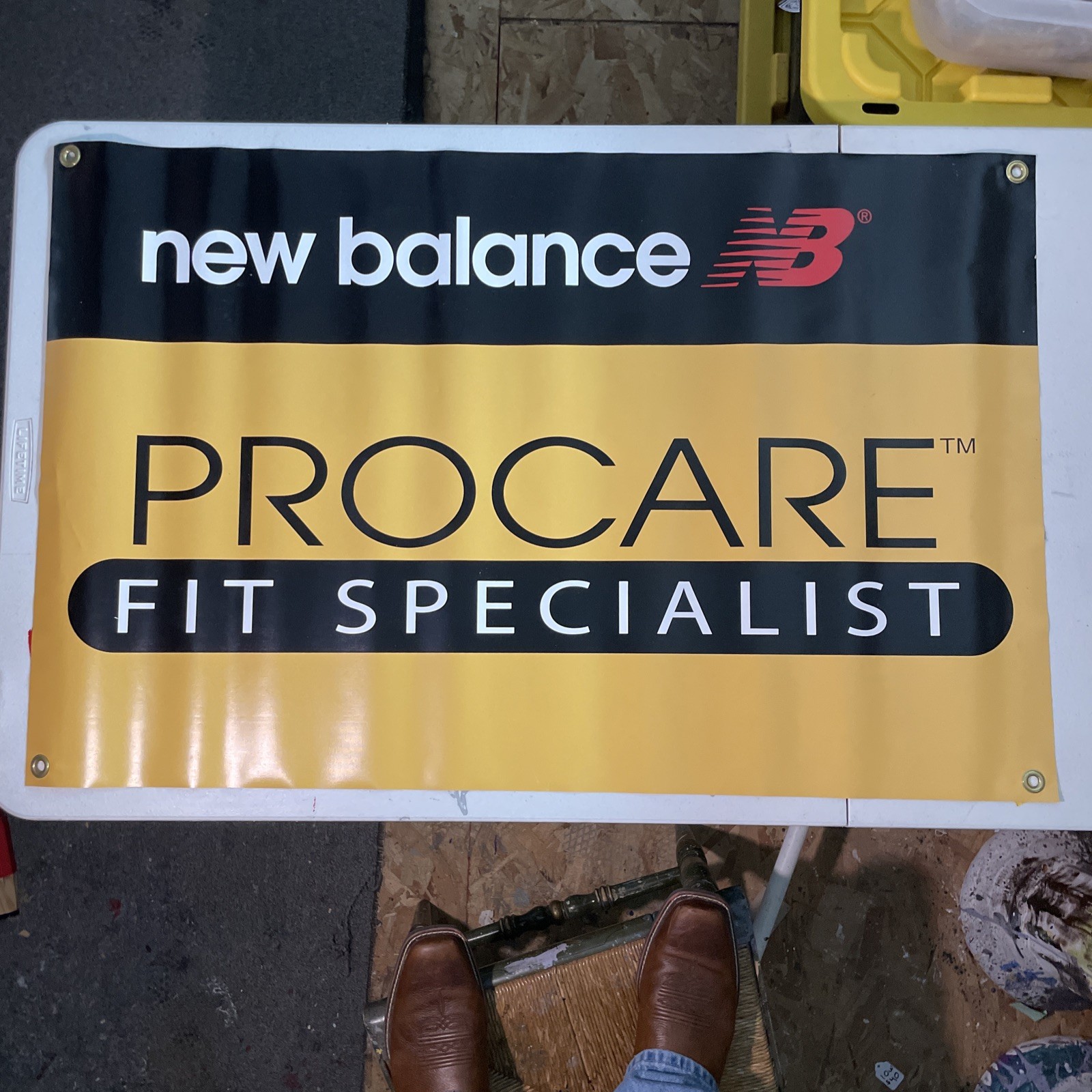 New Balance Sneaker Brand – Original Vinyl Store Signage -Shoe Banner Display NB