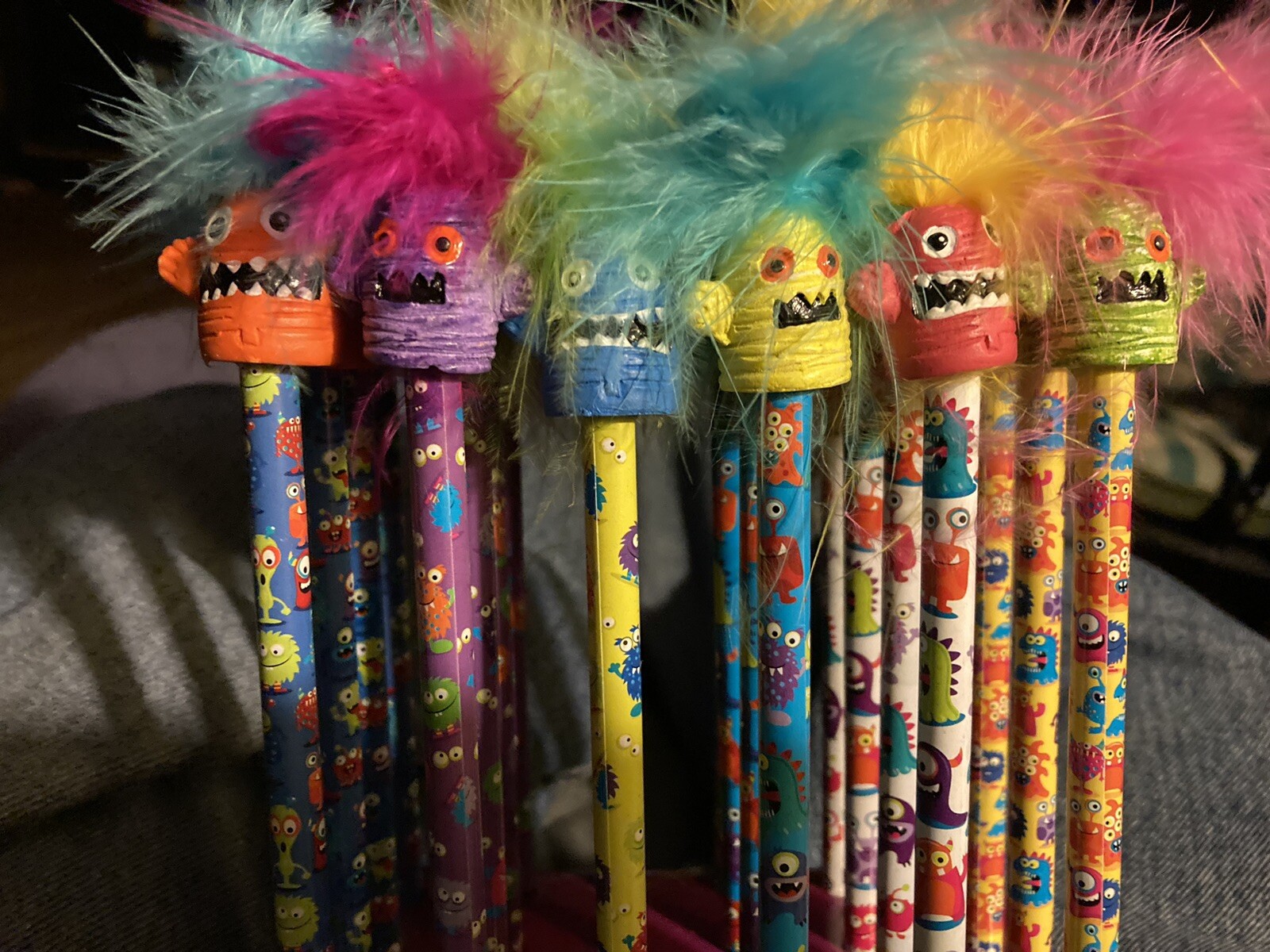 Original Store Counter Display Box of 24 Monster Tip Tops Pencils