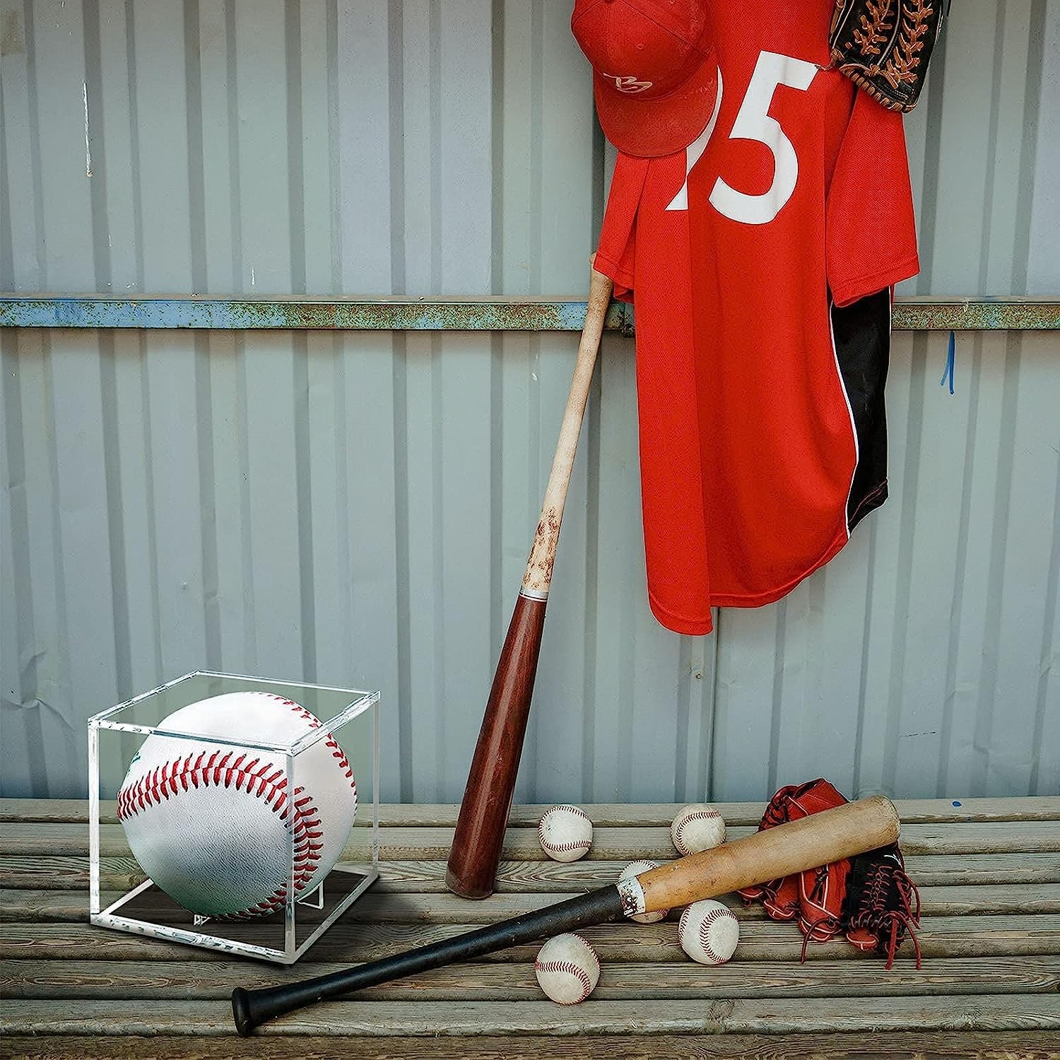 Danodoi UV Protected Clear Acrylic Baseball Display Cube ONE PACK,