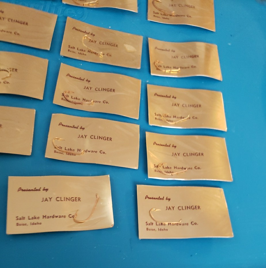 Vintage Wright McGill Eagle Claw Hooks Fishing Salesman Sample Cards Lot of 24