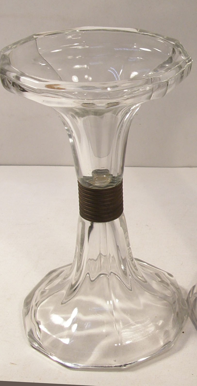 VINTAGE ANTIQUE 8 1/2″ GLASS SHELF SUPPORT RISER PILLAR SODA FOUNTAIN STORE