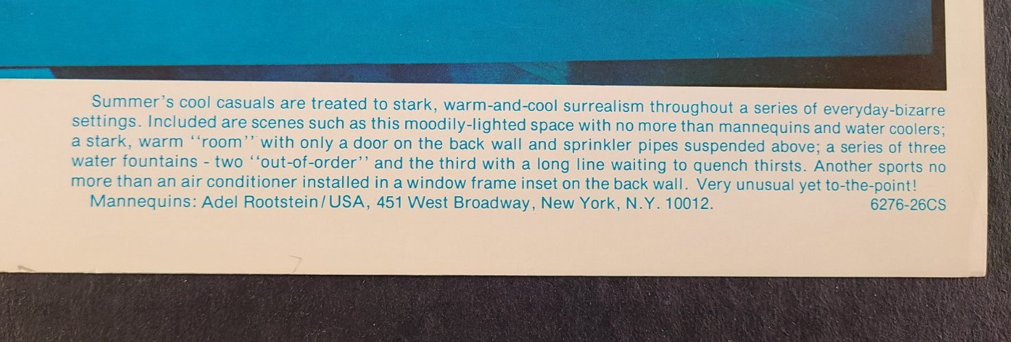 1976 BLOOMINGDALES, NY WINDOW DISPLAY PHOTO PRINT SURREAL WATER COOLERS