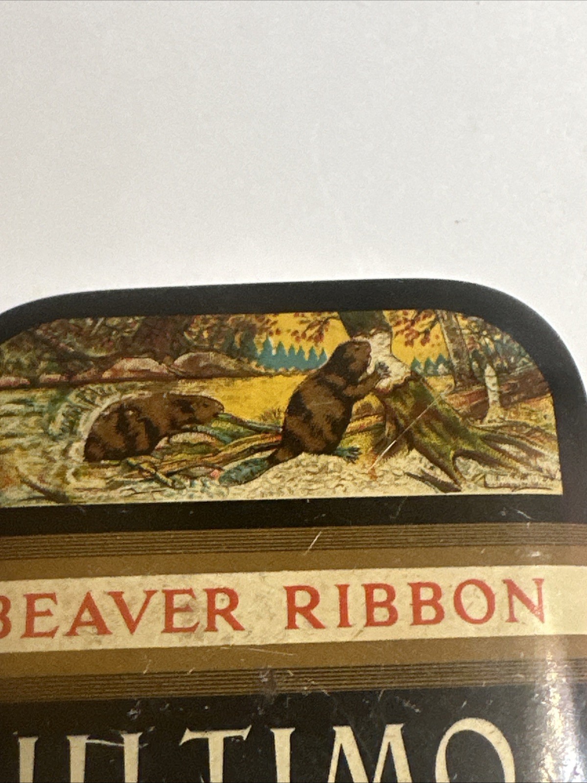 VINTAGE ADVERTISING TYPEWRITER RIBBON BEAVER RIBBON COLLECTIBLE TIN 90- NICE!