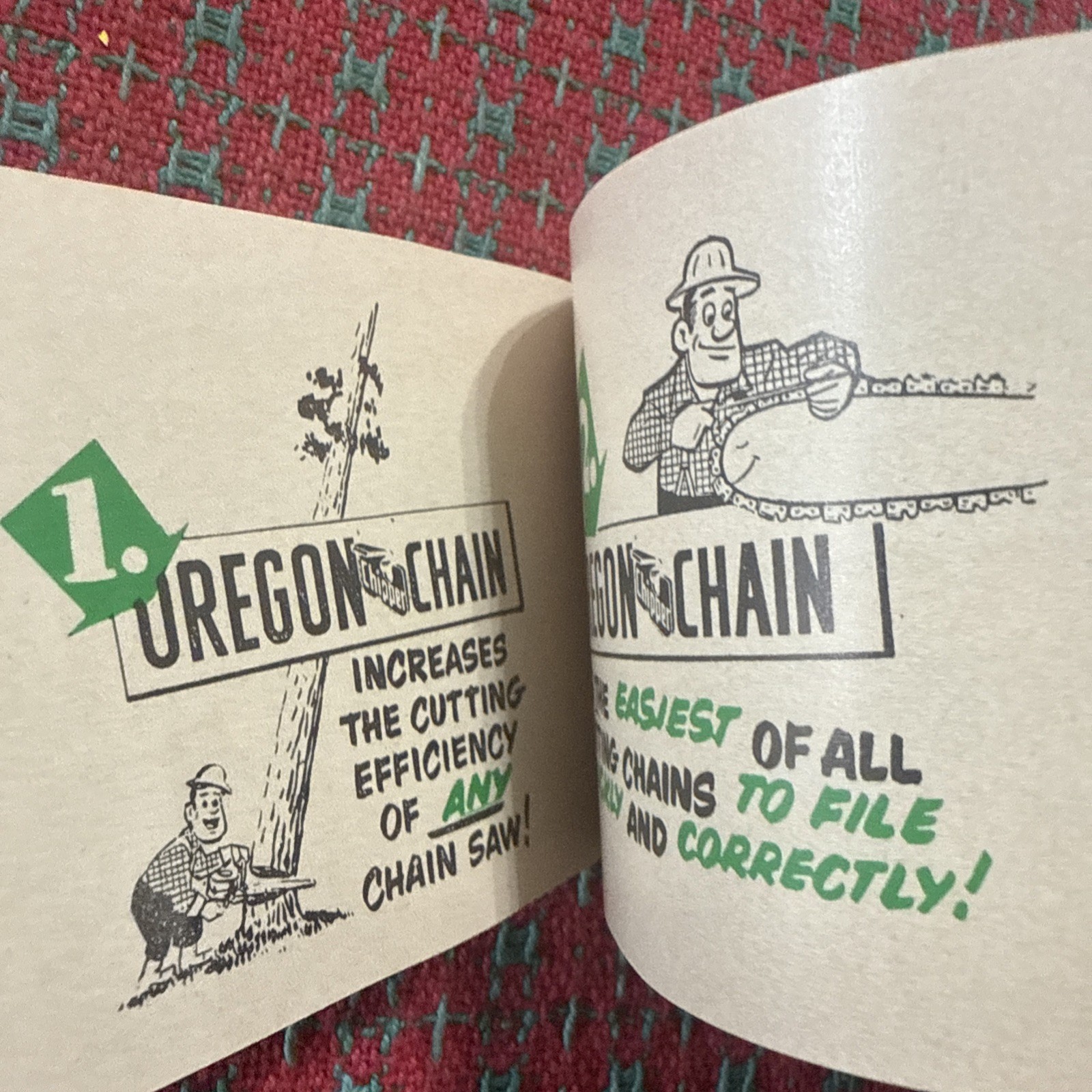 VINTAGE OREGON CHAINSAW Book Filing Maintenance Advertising RARE USA 🇺🇸 Early