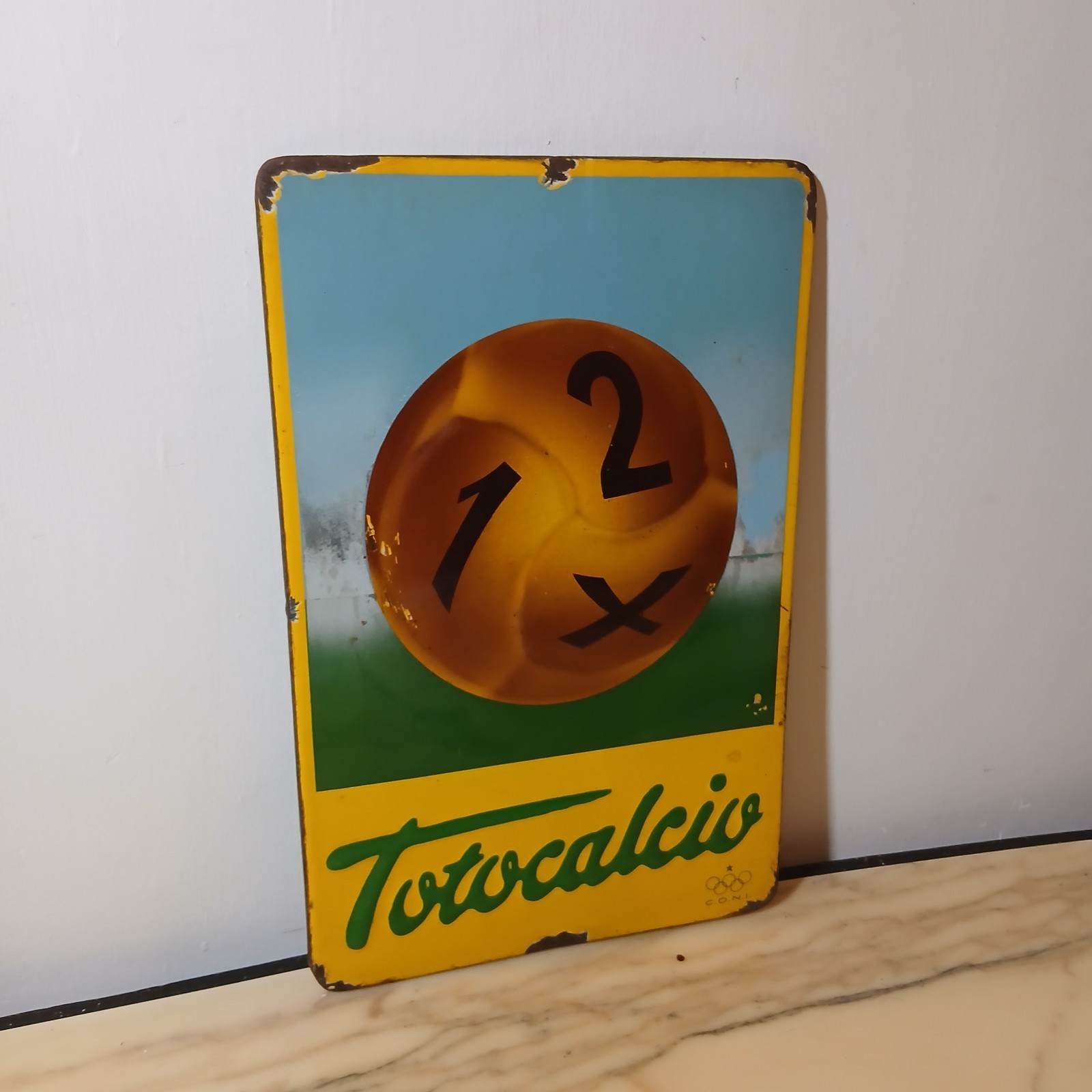 Totocalcio Enamel Table Sign