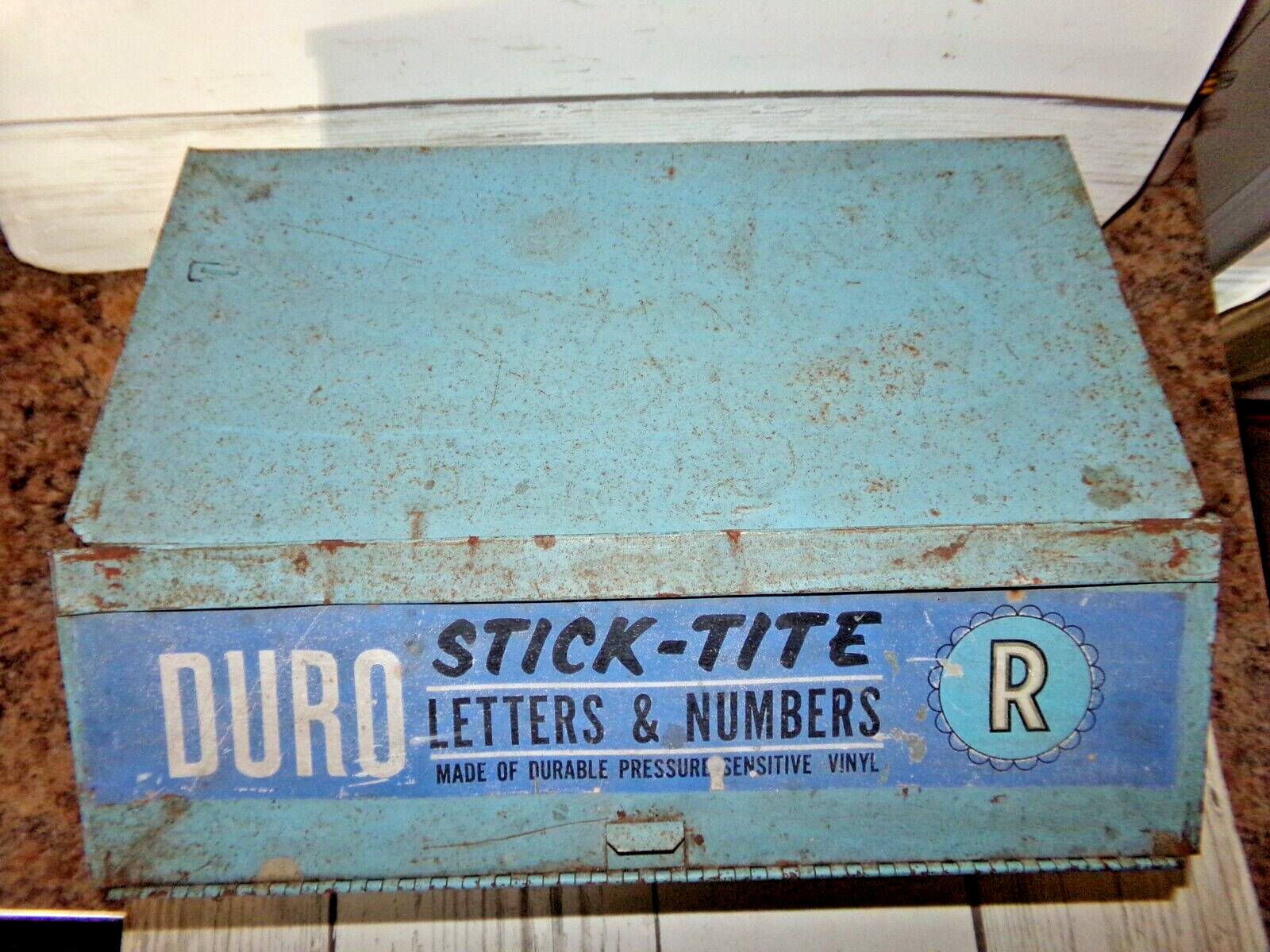 DURO Decal Co Sign Maker Letter & Number Decals Blue Metal Vintage Store Display