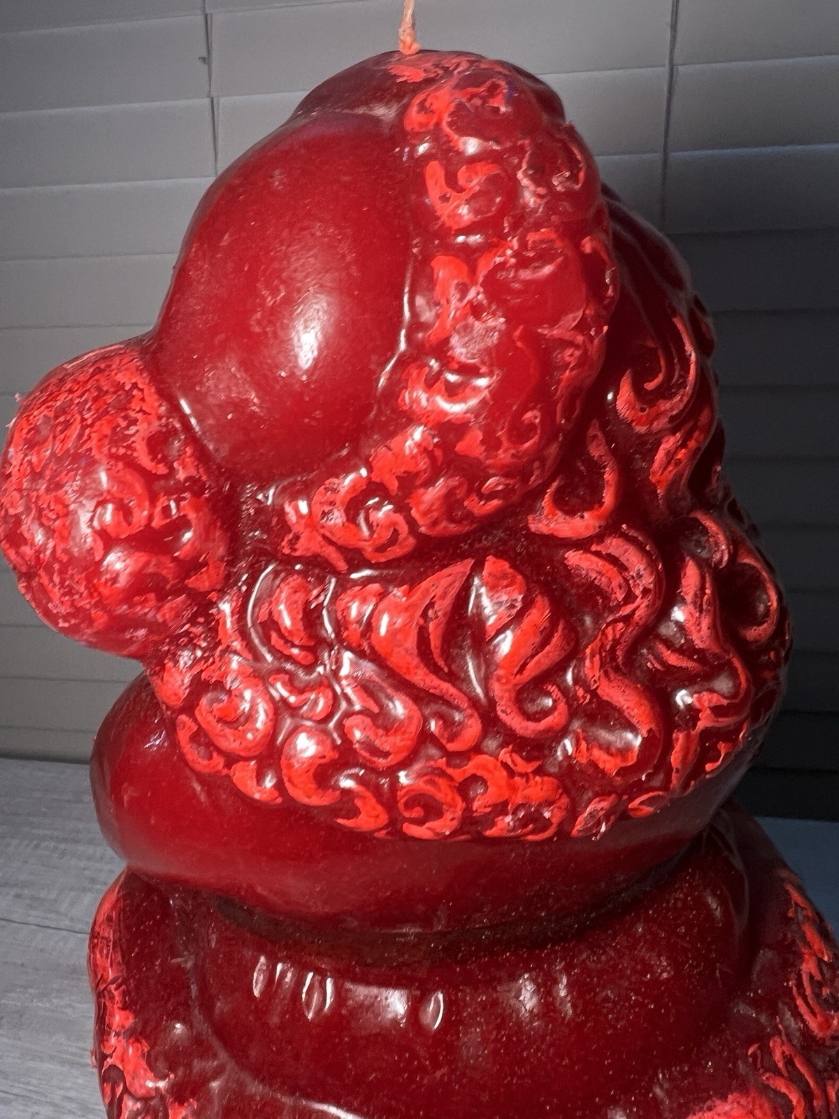 Rare MCM Tavern Candle Solid Wax SANTA Store Display 24” Vintage Christmas Grail
