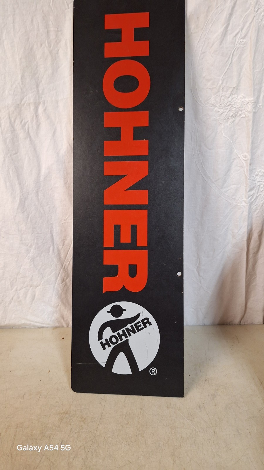VINTAGE M. HOHNER HARMONICA MUSICAL INSTRUMENTS DISPLAY SIGN ADVERTISEMENT 9X32