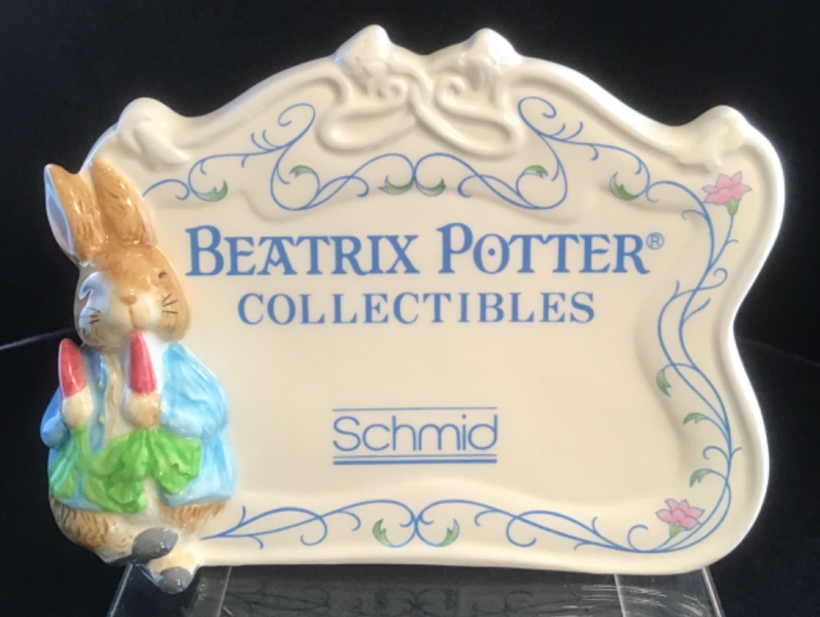 Schmid Beatrix Potter Collectibles Advertising Sign Store Display Porcelain VTG