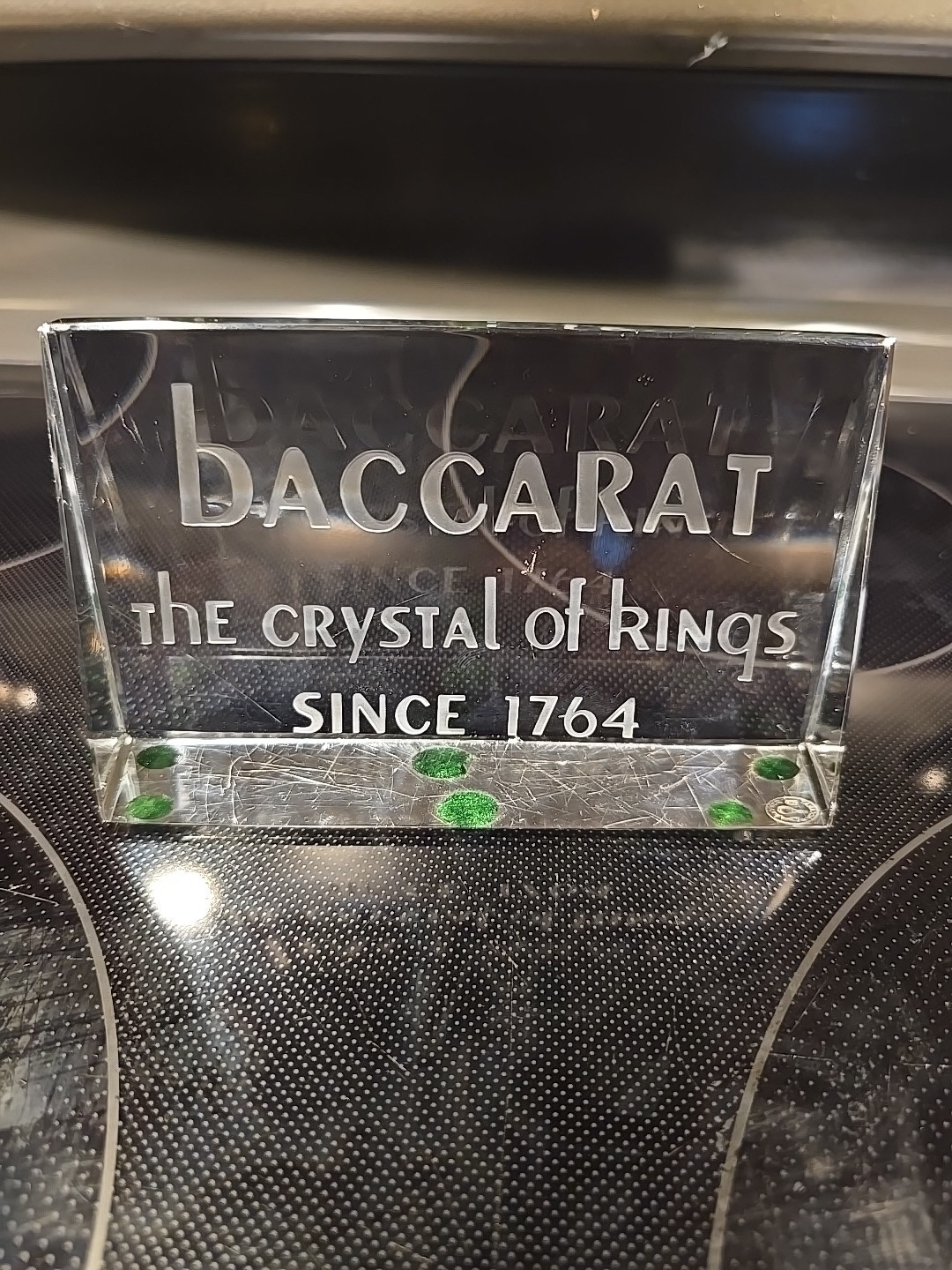 Vintage Baccarat Crystal Store Display Sign