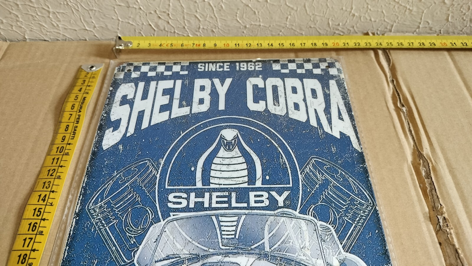 Shelby Cobra Since 1962 Metal Collectible Advertising Sign Table