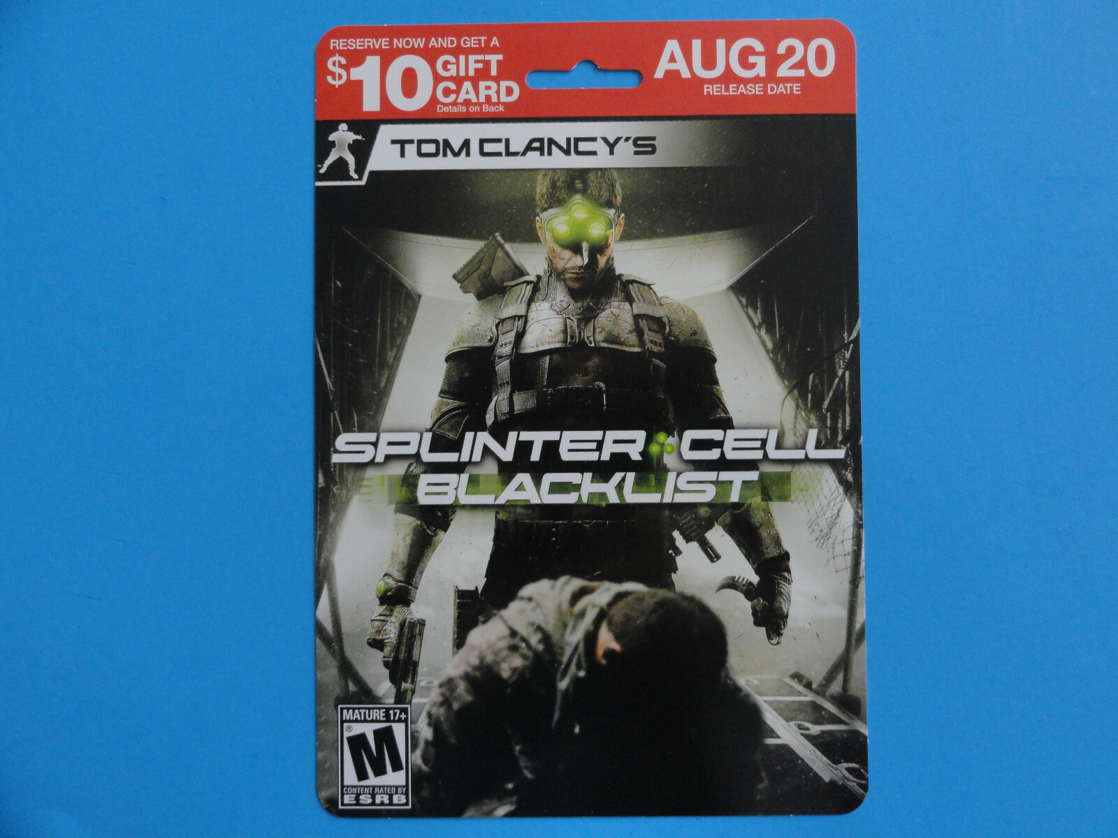 PS3 XBOX 360 SPLINTER CELL BLACKLIST BLOCKBUSTER VIDEO PRE-ORDER DISPLAY CARD