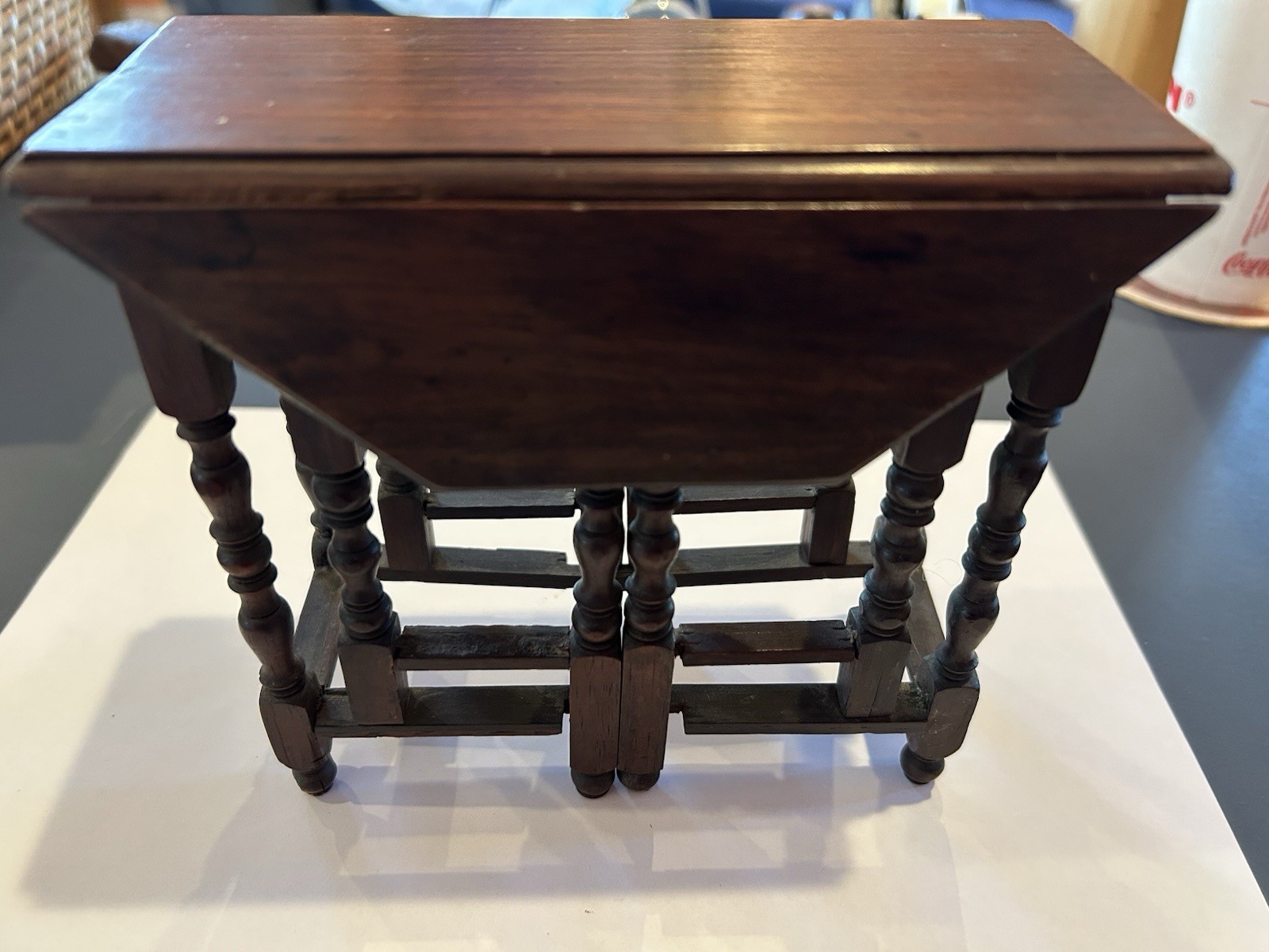Antique Salesman Sample 1910 Solid Wood Drop Leaf Table
