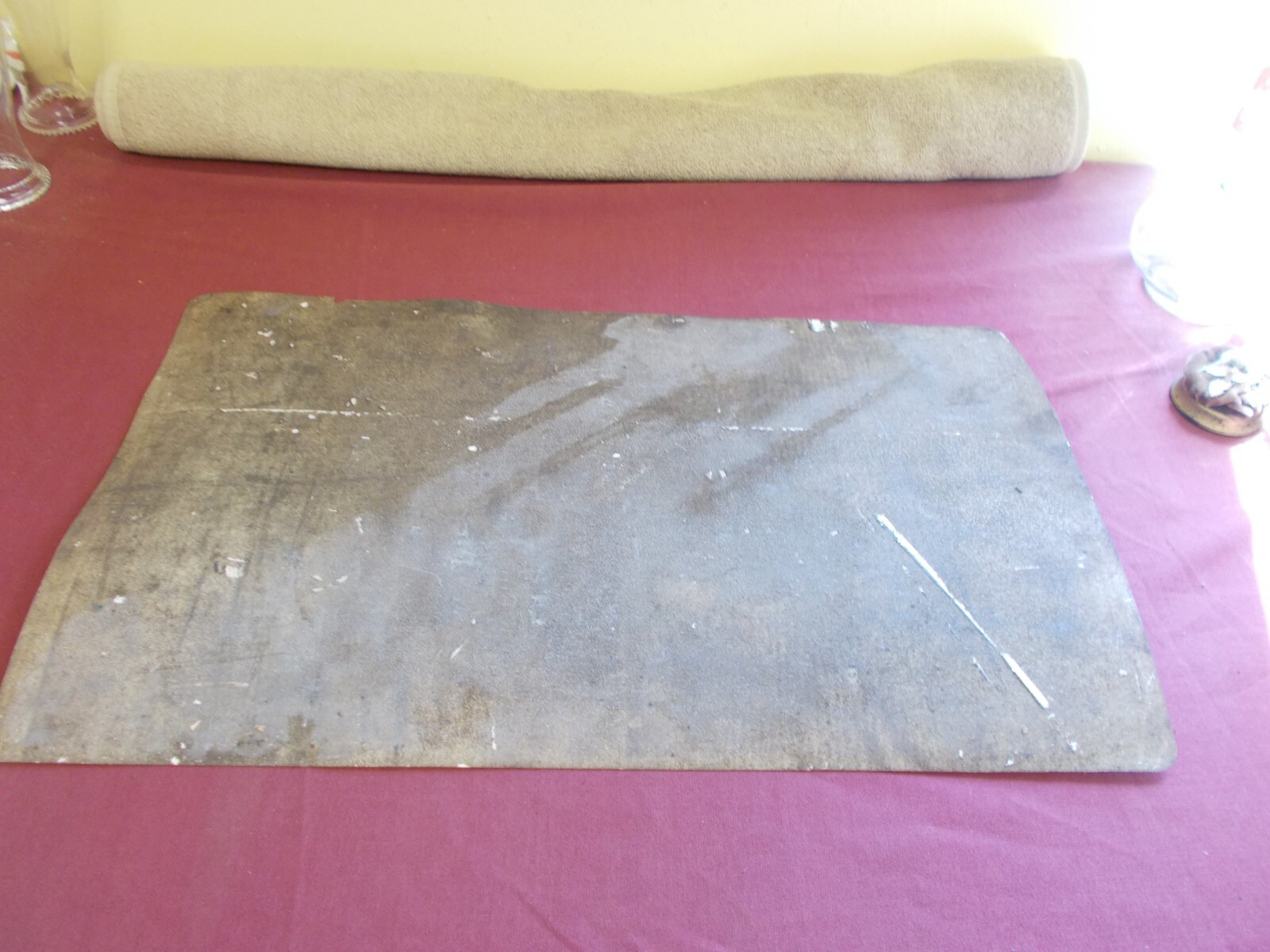 VINTAGE MERRIT MUFFLER COUNTER TOP MAT ADVERTIZING GAS OIL SIGN