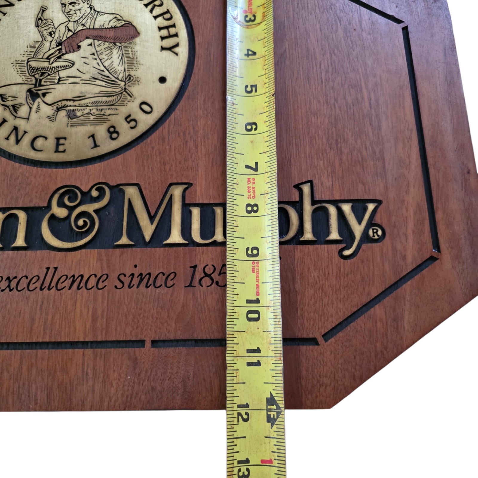 Johnston & Murphy Sign Shoe Store Display Wooden Plaque Vintage Desk Logo