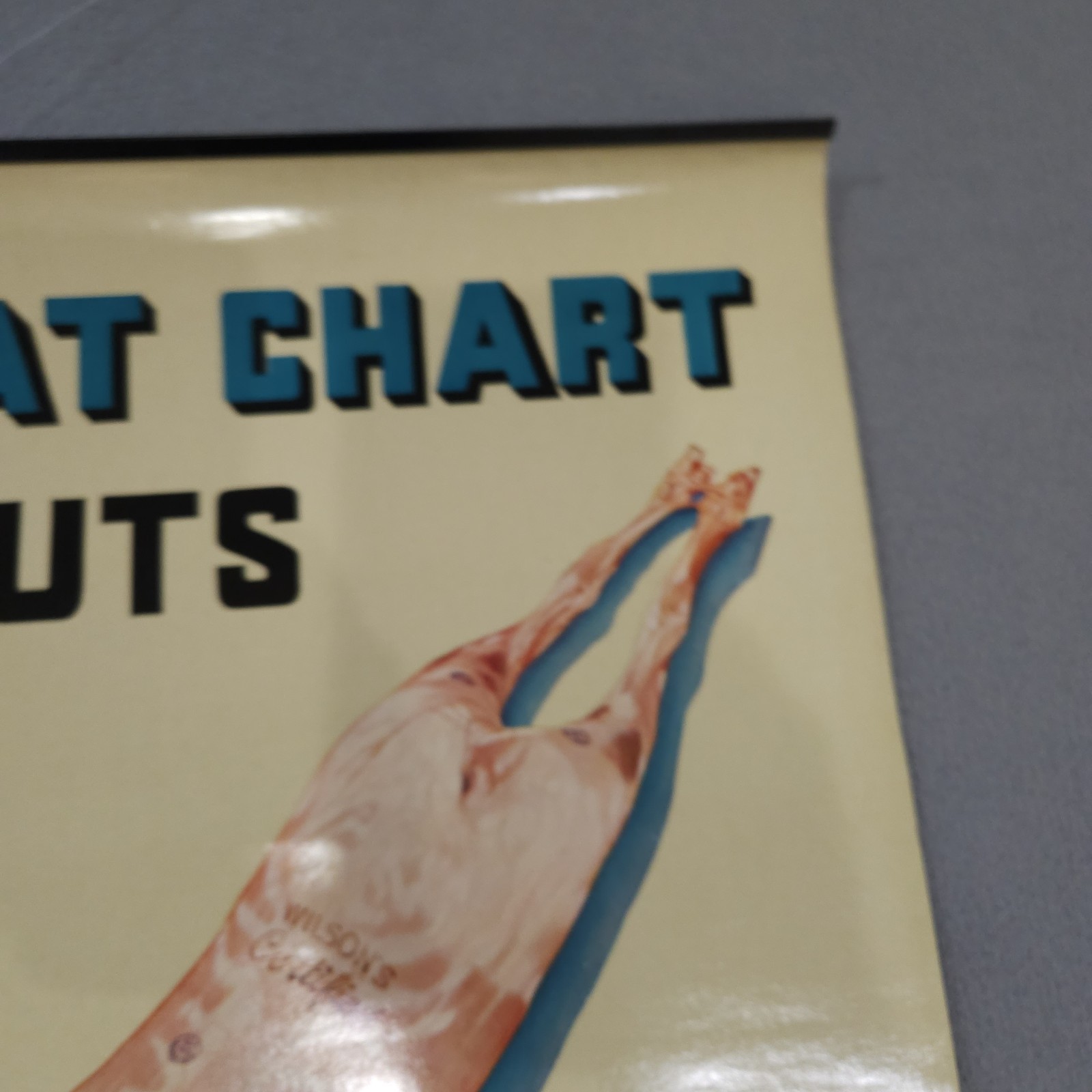 Vintage 1940s Wilson & Co. Lamb Cuts Chart Meat Poster 34½ x 22½