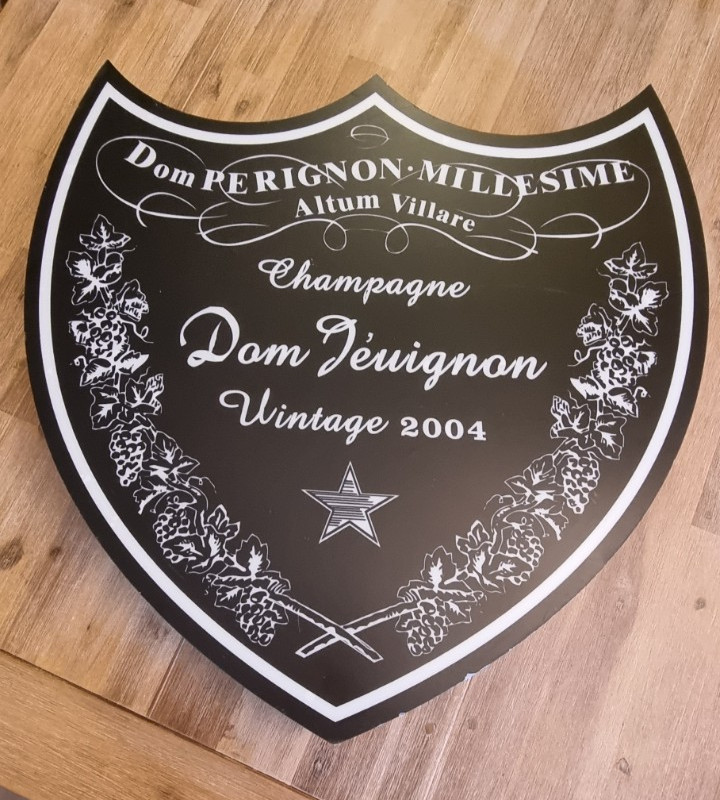 Dom Perignon 60x60cm Handcrafted Plexiglass Two-Sided Light Sign