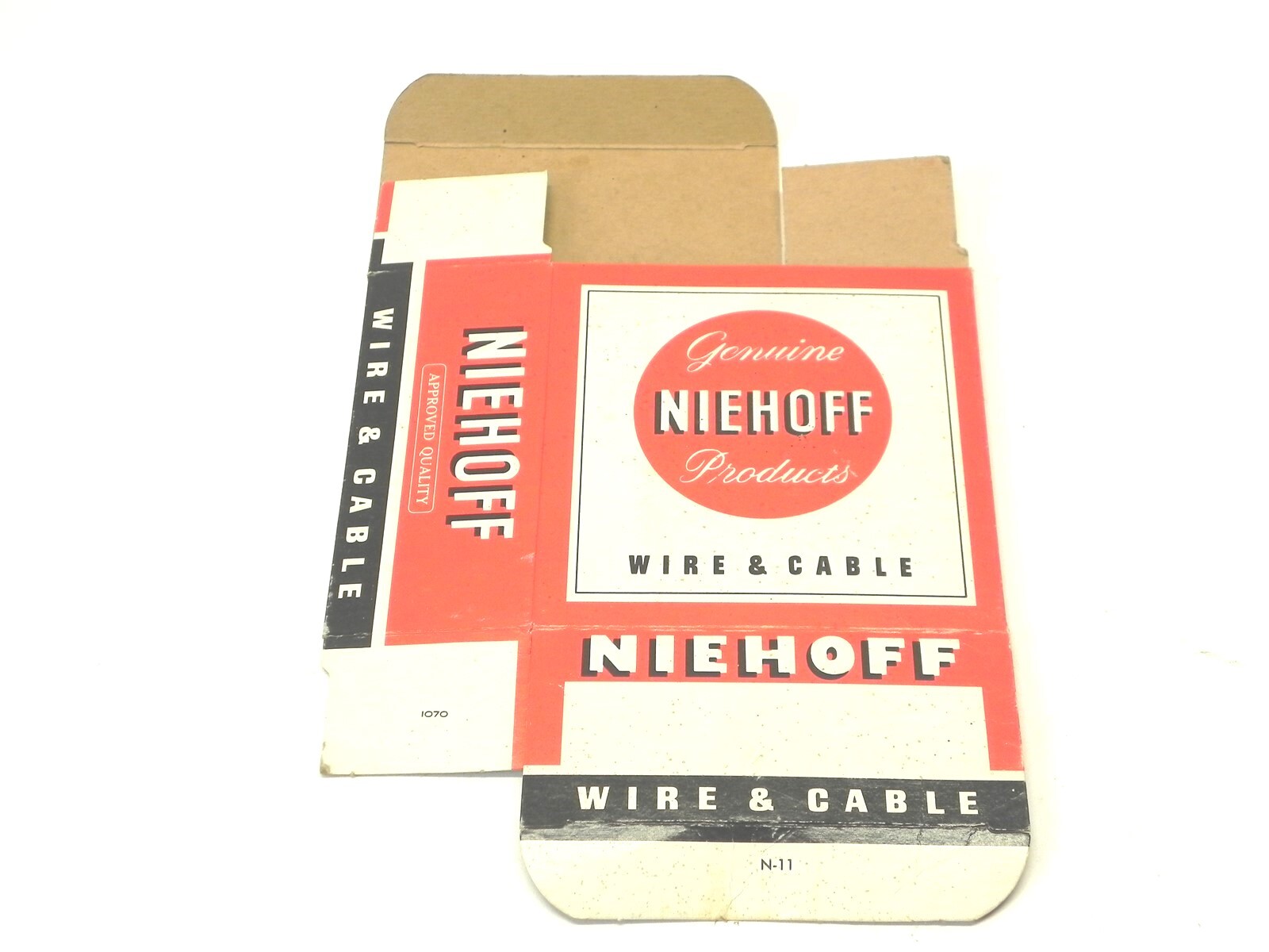 VINTAGE NIEHOFF WIRE & CABLE DISPLAY BOX *BOX ONLY* #N-11 5.25″x2.25″x5″ NEW