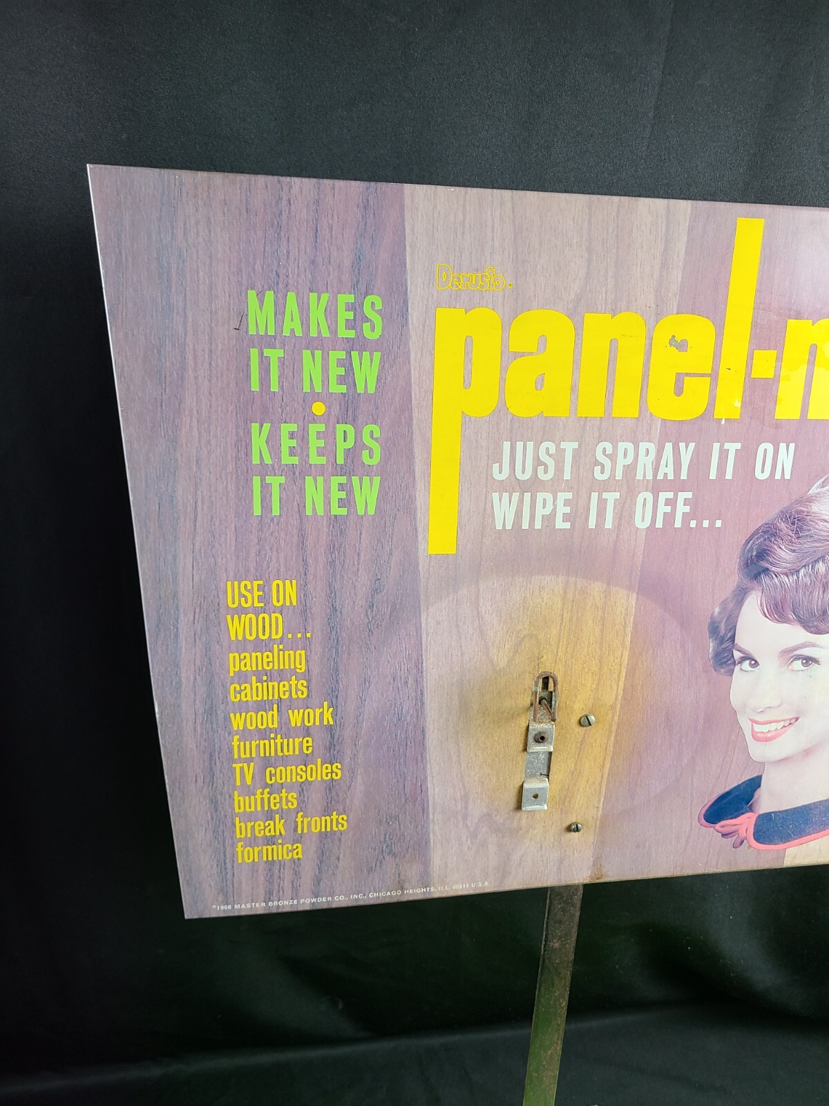 Vintage 1960’s DERUSTO Paint Panel-Nu Tin Metal Advertising Sign Store Display