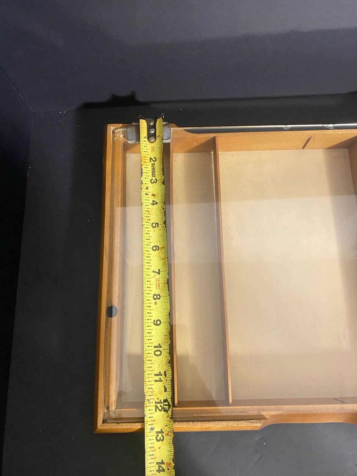Vintage Gillette Wooden Countertop Razor Display Case Glass Lid 1950s Rare