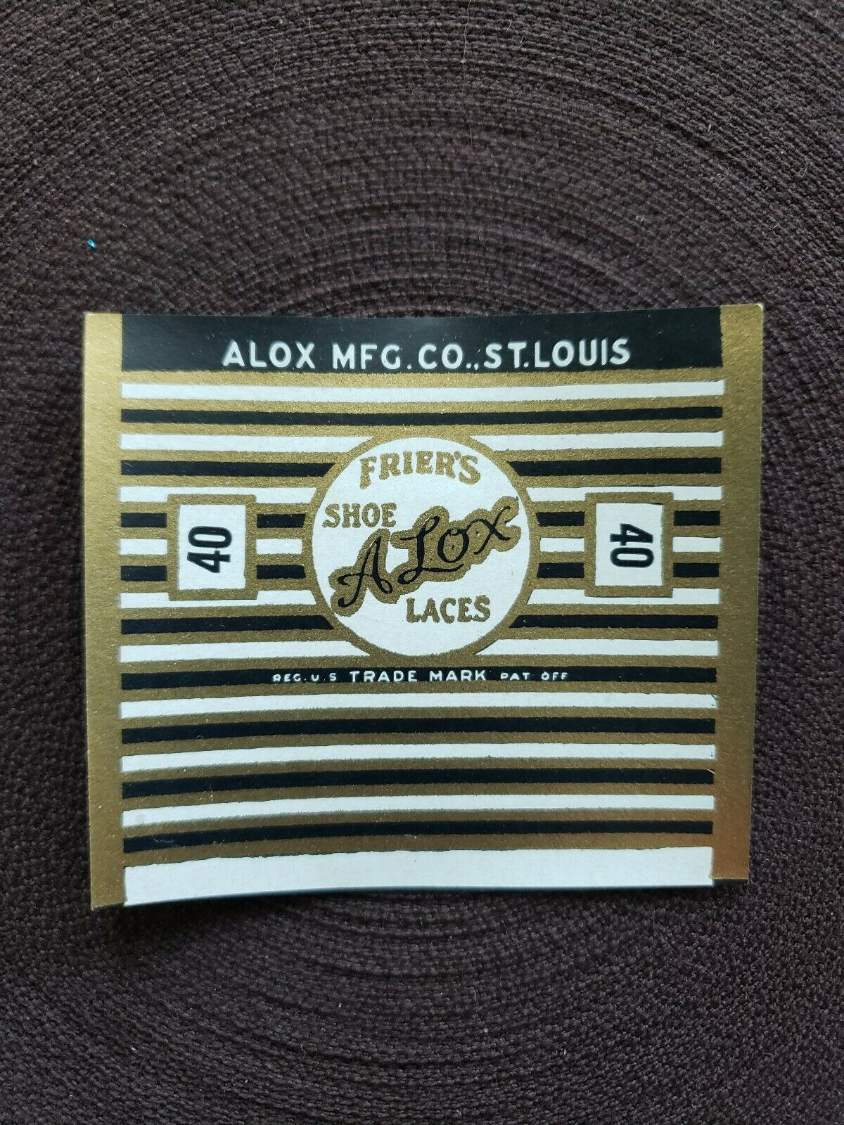 Vintage Alox Brown Shoe Lace Spool about 1940’s New Old Stock New