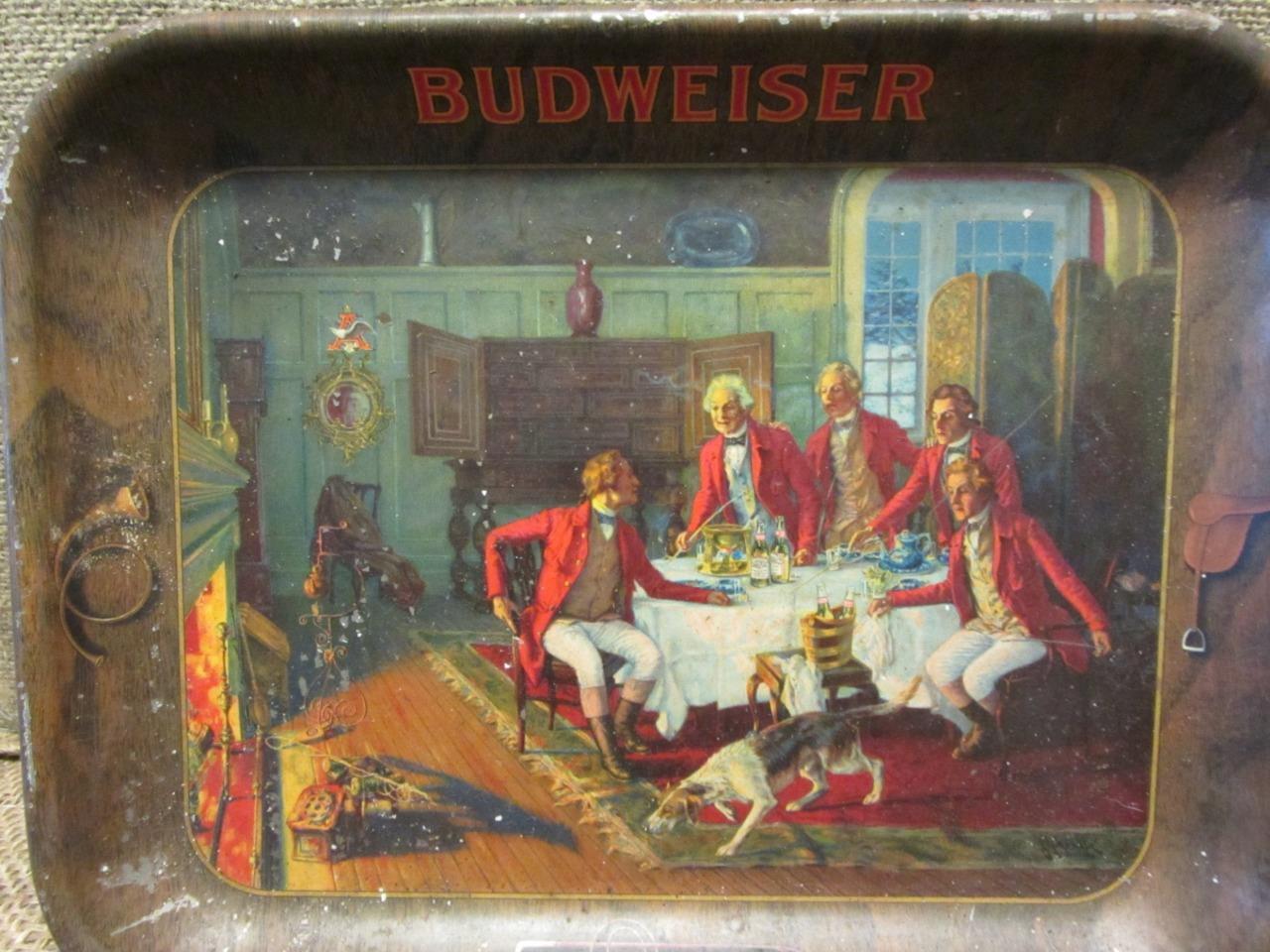 Vintage Budweiser Beer Tray RARE Fox Hunting Antique Brewery Bud Light 10825