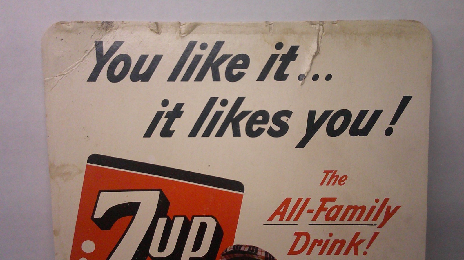 1951 7 Up advertising easel stand up grocery store display dad carrying case 10D
