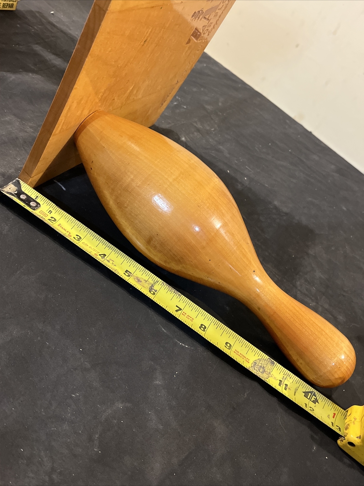 Vintage ZAR Wood Floor Finish Store Counter DISPLAY w/ Bowling Pin Imperial