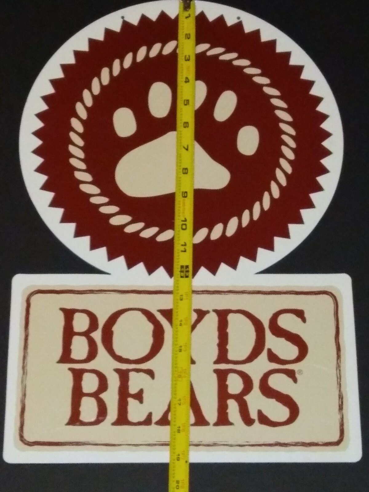 Boyds Bears Collectible Display Sign Advertisment Double Sided Thick Cardboard