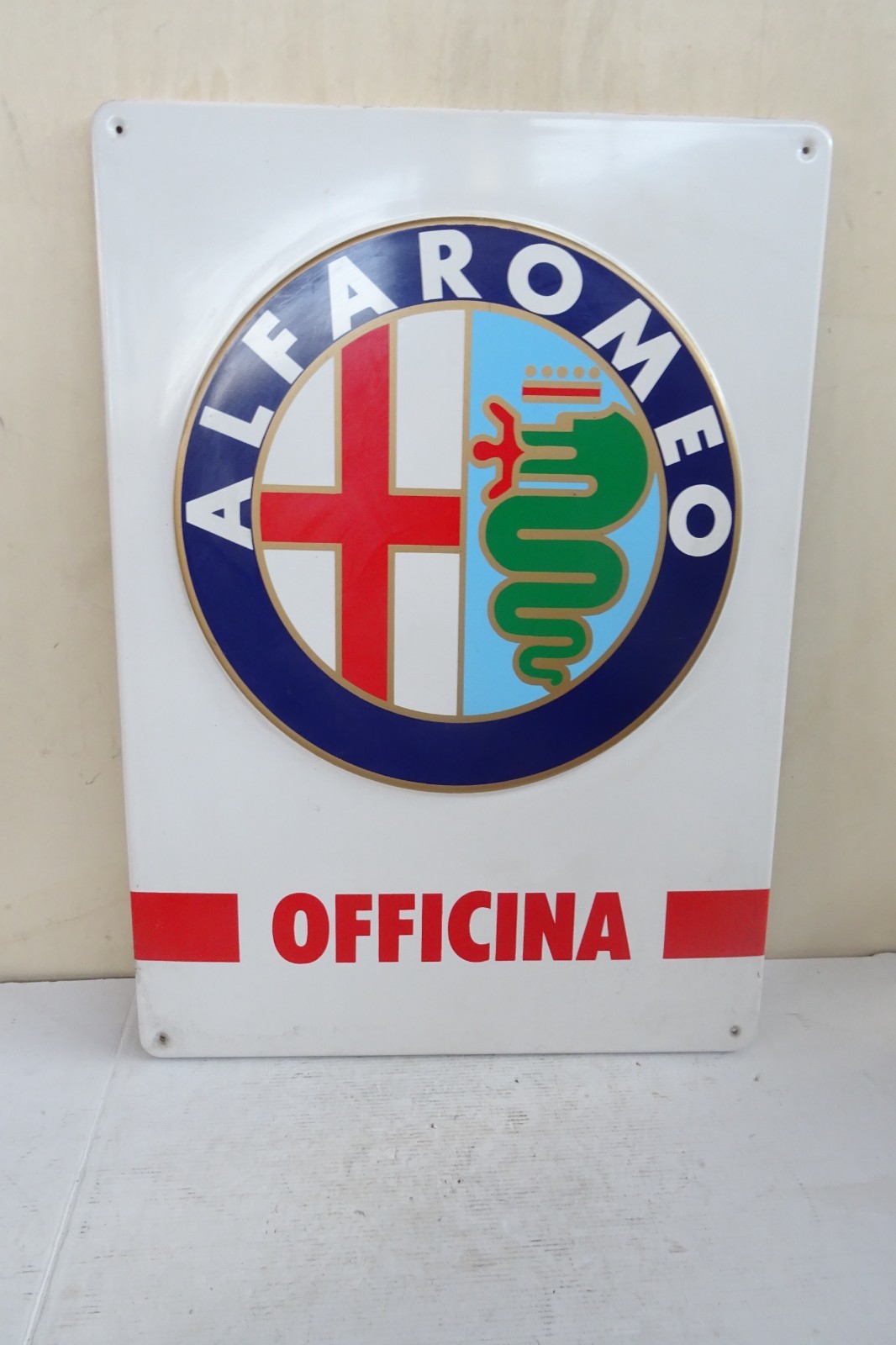 Alfa Romeo original workshop plastic sign Alfa 75 155 Q4