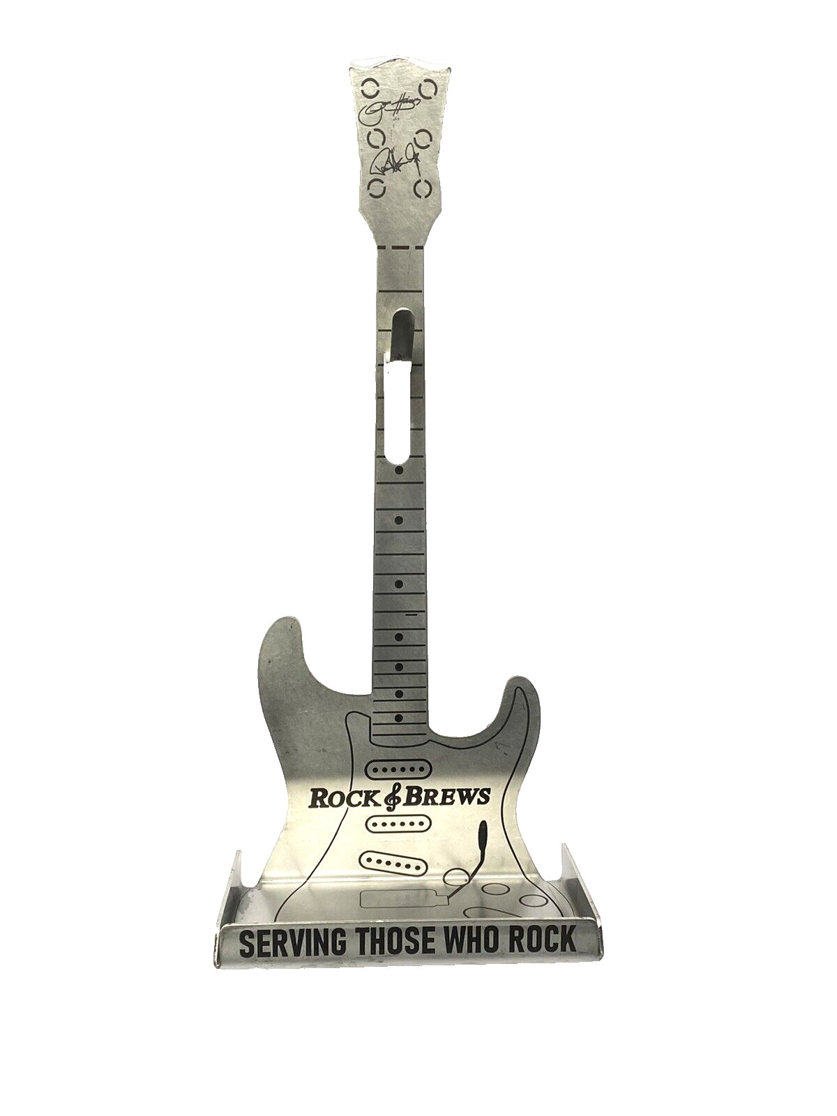 ROCK & BREWS Guitar Signed Countertop Display Advertiser 19″